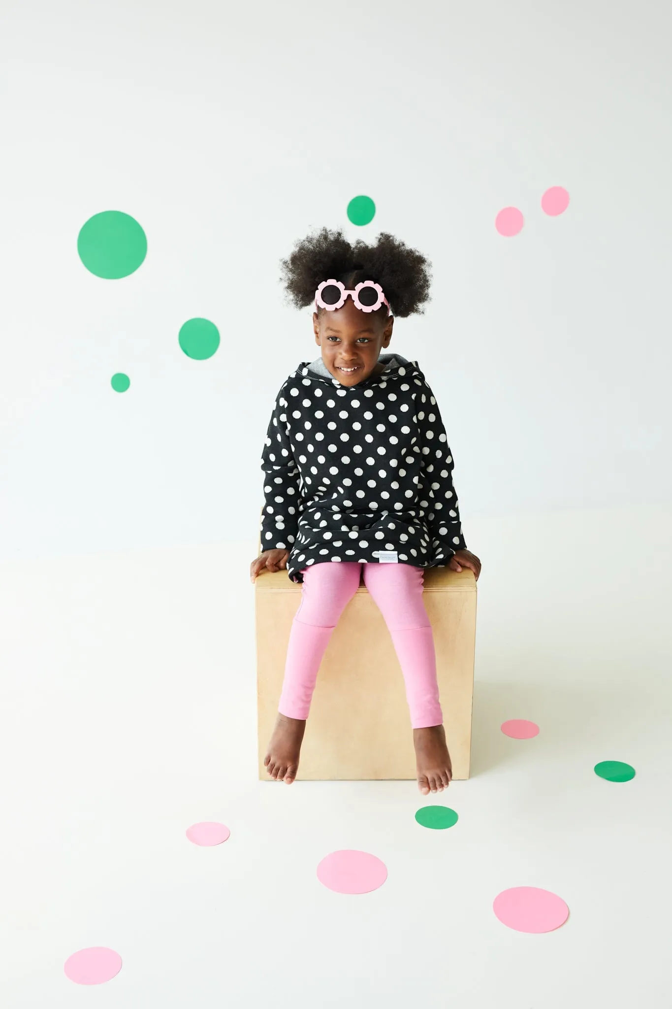 Grow With Me Hoodie | Black   Polka Dots