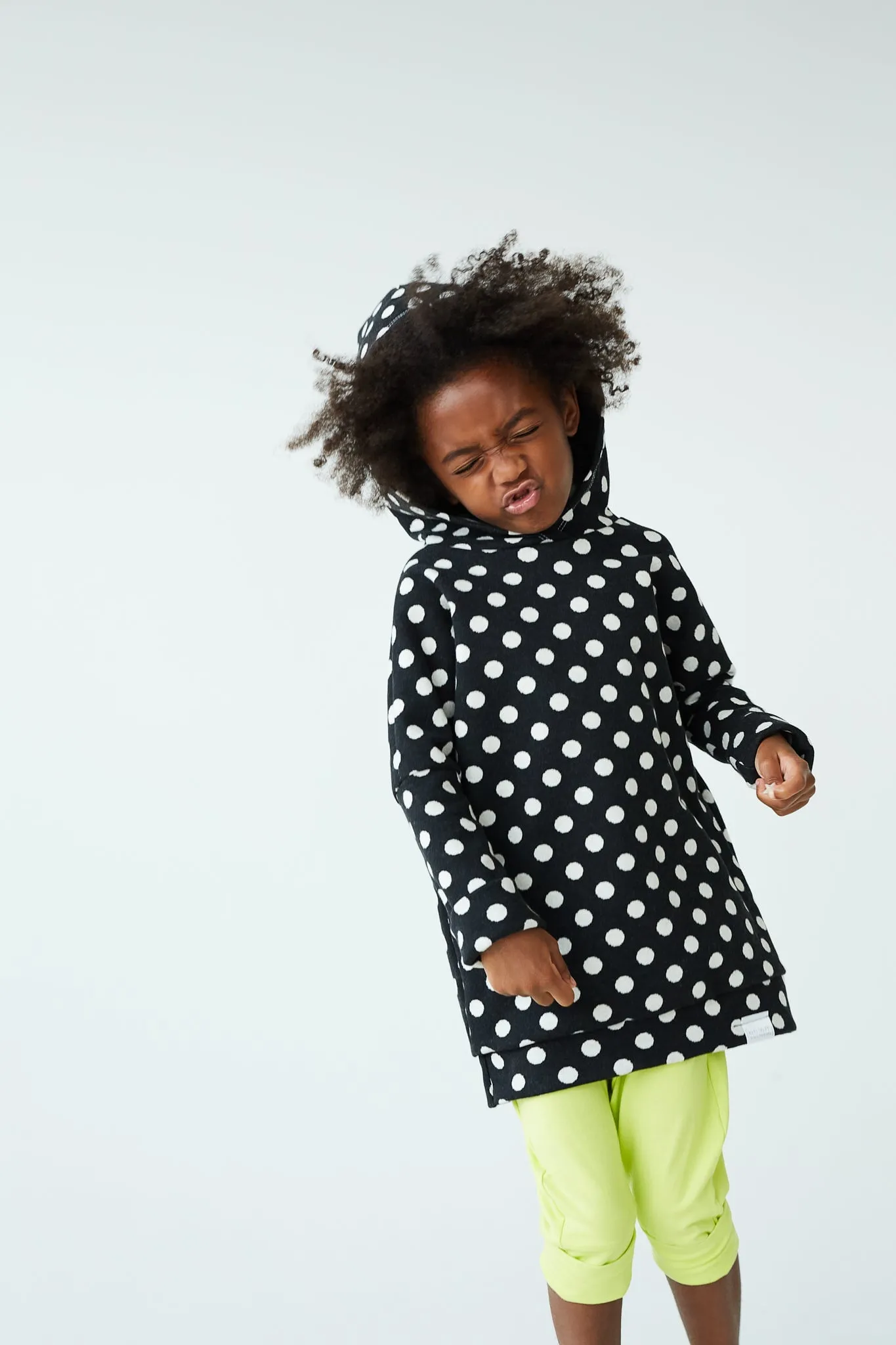 Grow With Me Hoodie | Black   Polka Dots