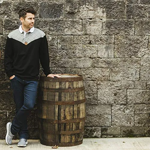 Guinness Heritage Charcoal and Black Rugby Jersey Long Sleeve Rugby Shirts for Men | Mens Ireland Polo Jerseys