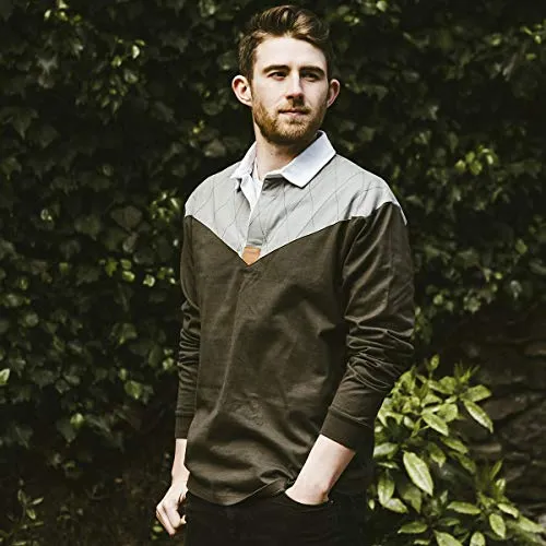 Guinness Heritage Charcoal and Black Rugby Jersey Long Sleeve Rugby Shirts for Men | Mens Ireland Polo Jerseys