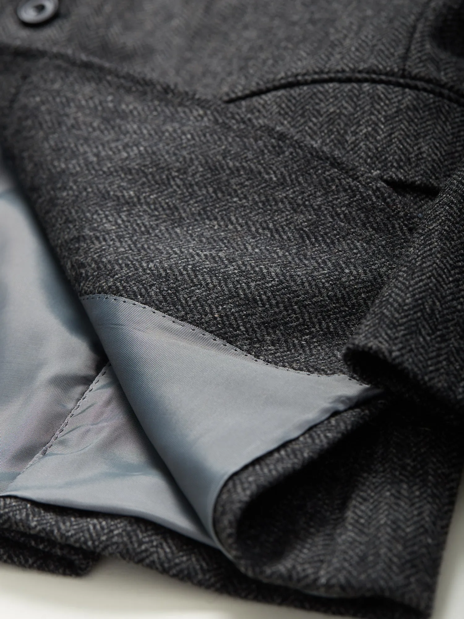 Gunton Herringbone Tweed Jacket Charcoal