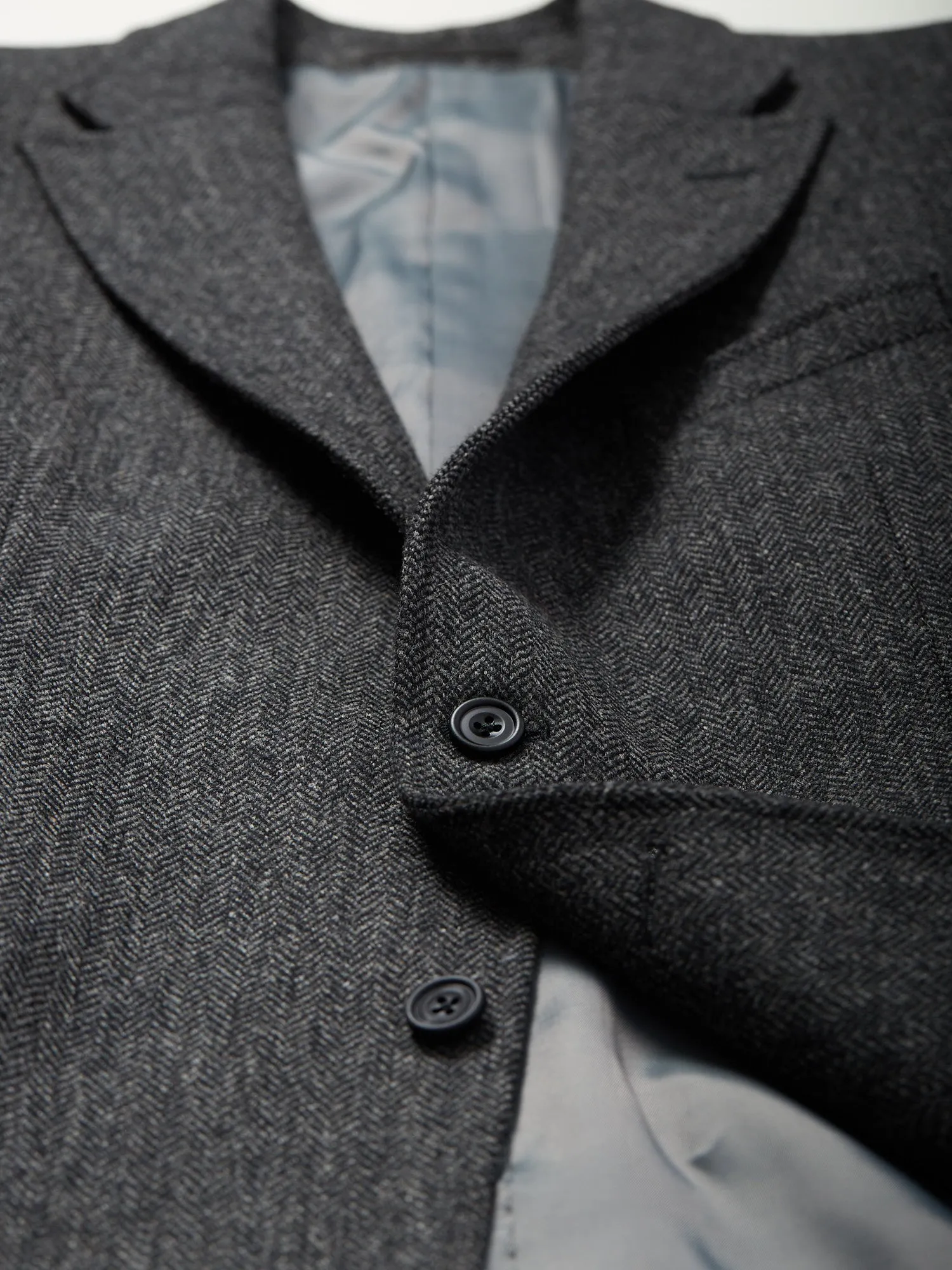 Gunton Herringbone Tweed Jacket Charcoal