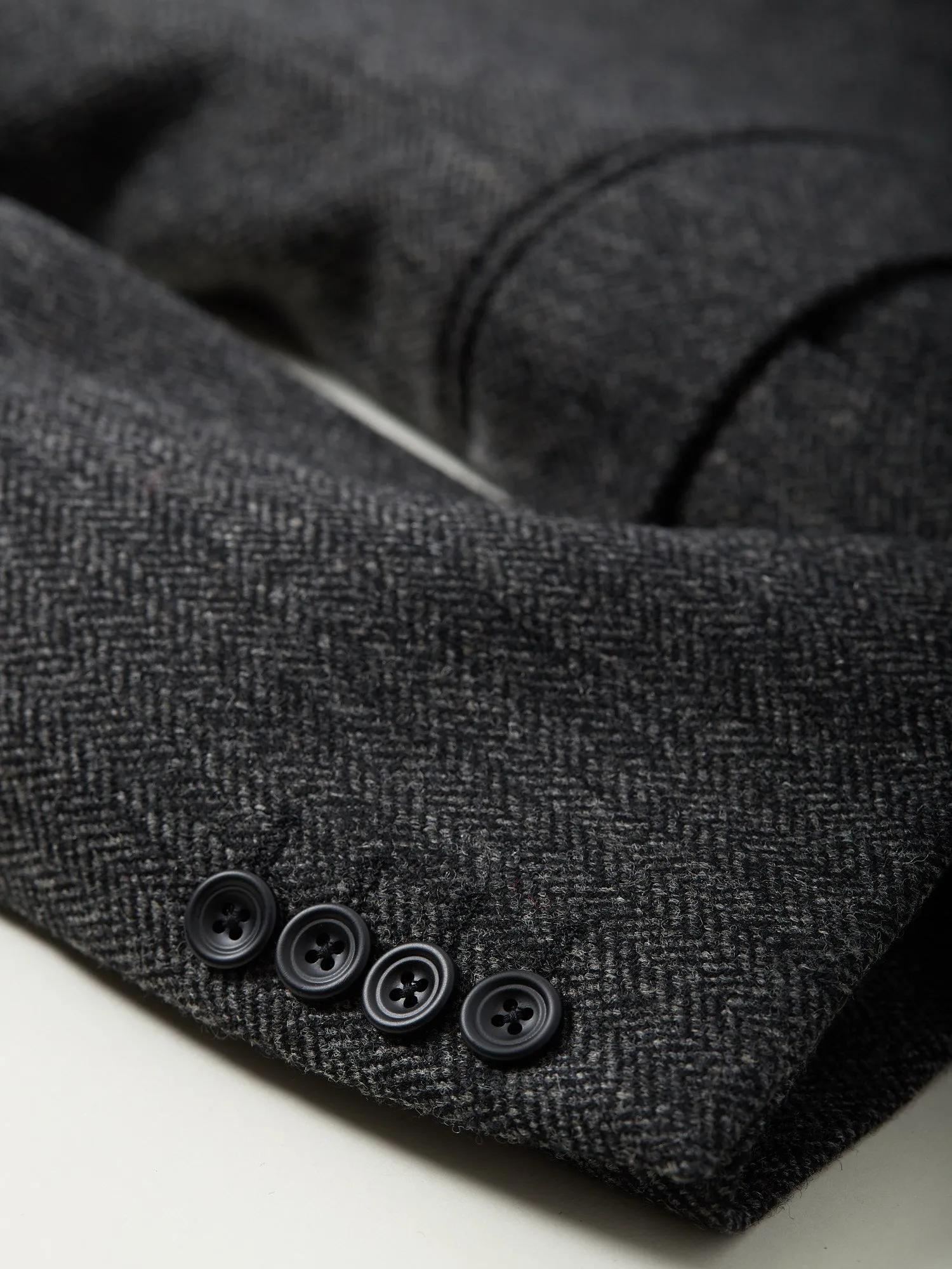 Gunton Herringbone Tweed Jacket Charcoal