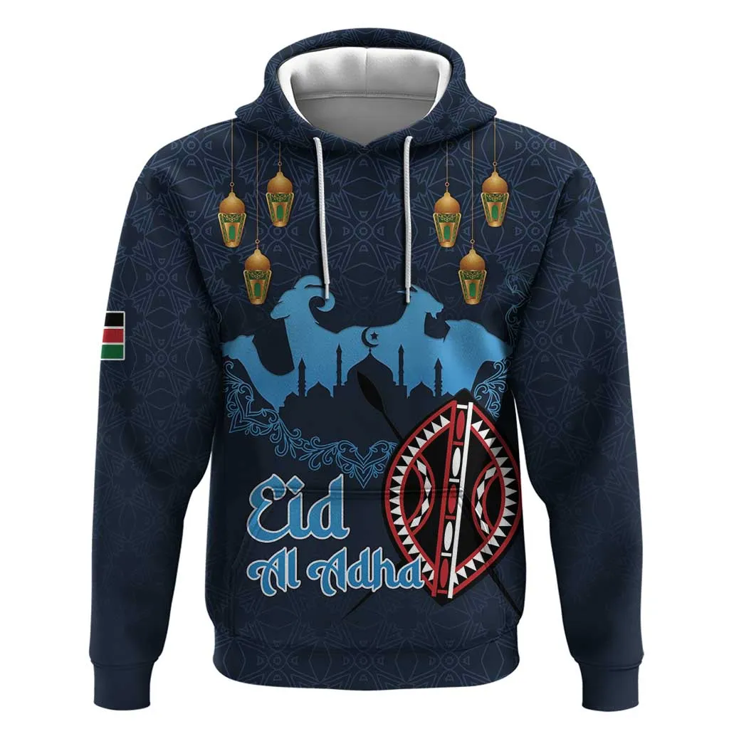 Happy Eid Al-Adha Zip Hoodie Kenya Mubarak LT15