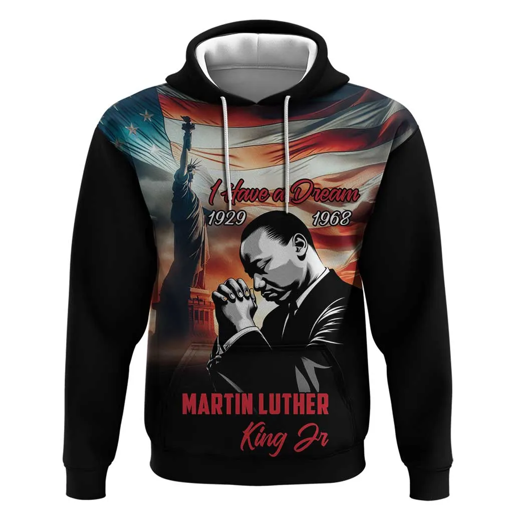 Happy MLK Day Zip Hoodie Black Americans Leaders I Have a Dream LT18
