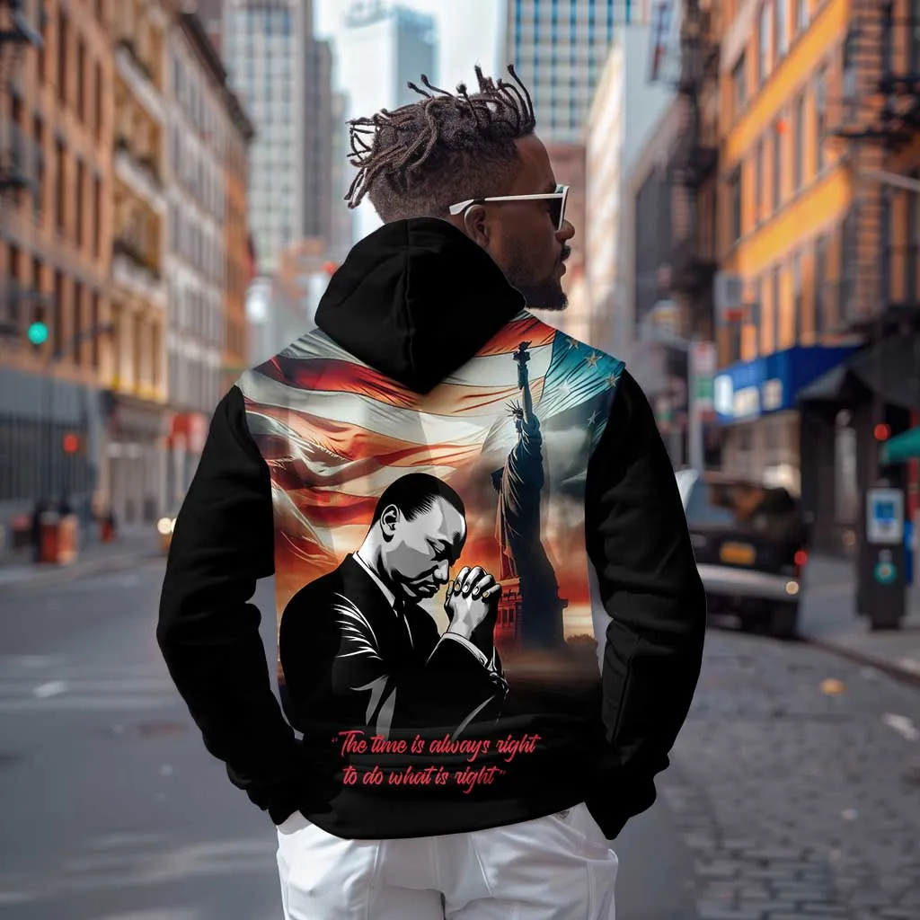 Happy MLK Day Zip Hoodie Black Americans Leaders I Have a Dream LT18