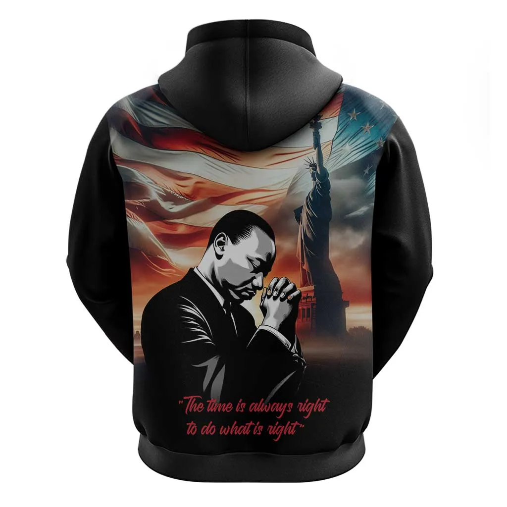 Happy MLK Day Zip Hoodie Black Americans Leaders I Have a Dream LT18