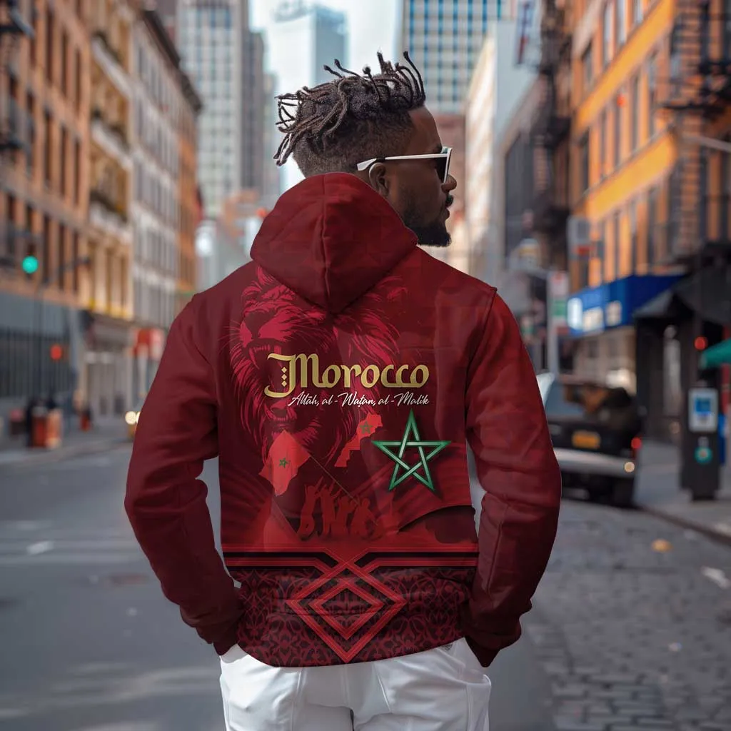 Happy Proclamation of Independence of Morocco Zip Hoodie Barbary Lion's Roar - Fight for Free and Peace LT03