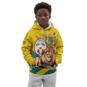 Happy Togo Independence Day Kid Hoodie Lion With Coat Of Arms - Kente Pattern LT15
