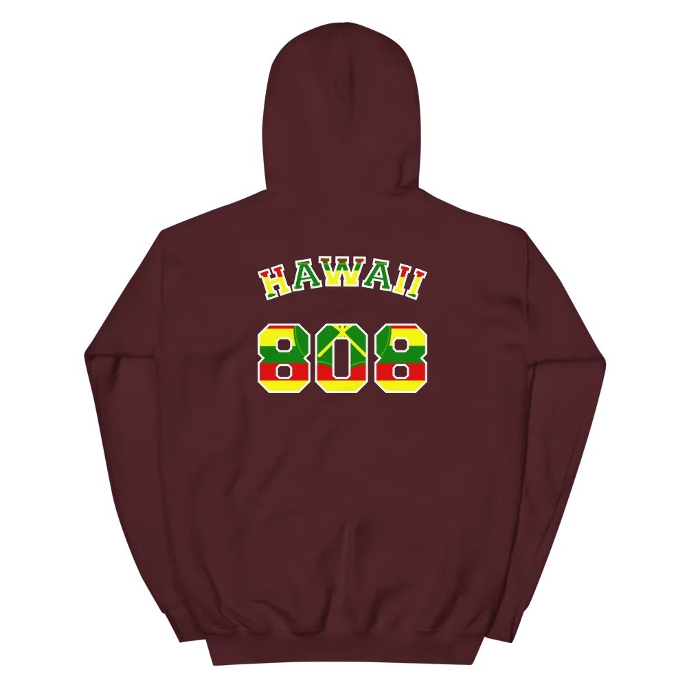 Hawaii 808 - Flag Jersey with White Border (front/back) *ADULT HOODIE*