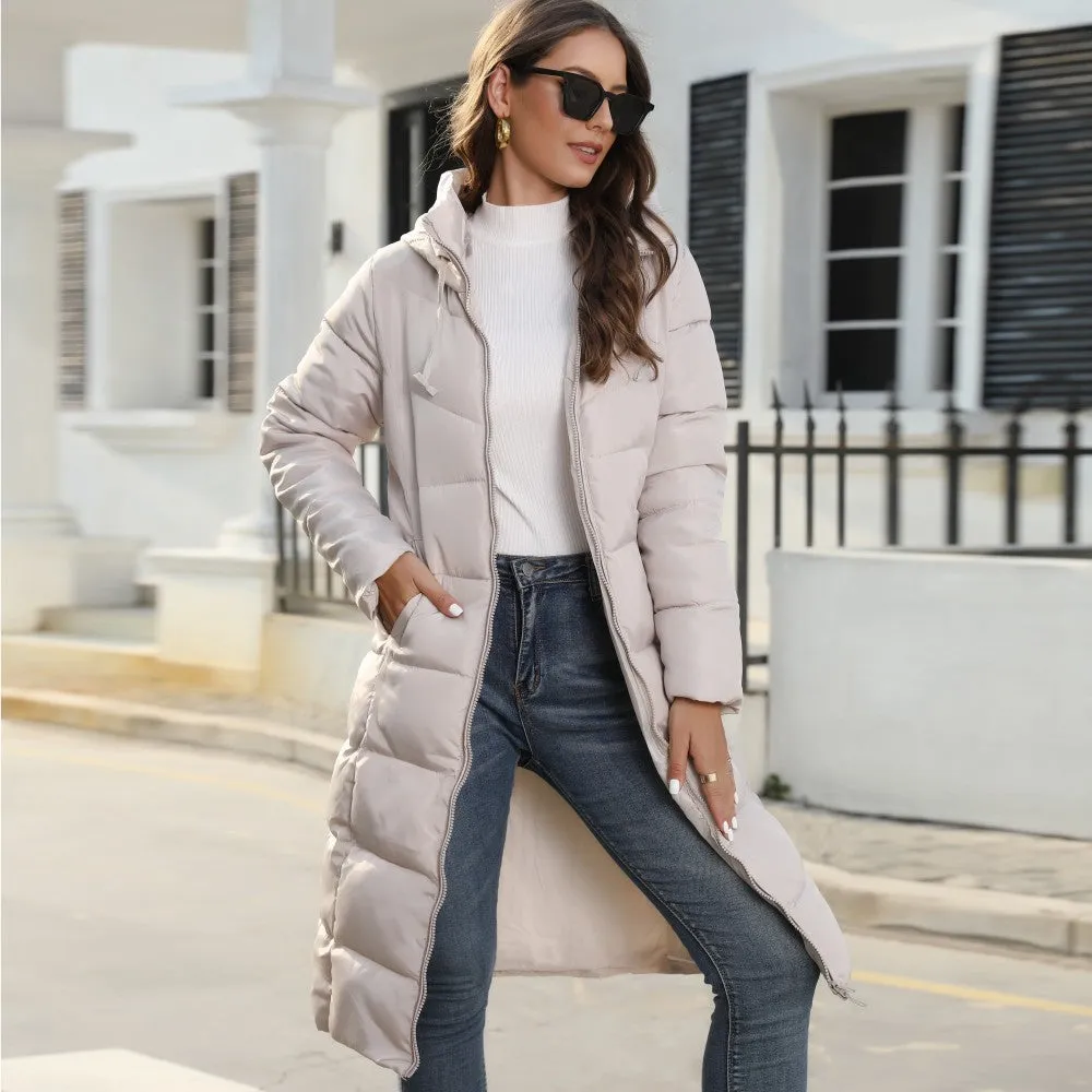Hooded Long Slim-Fit Winter Cotton Padded Coat