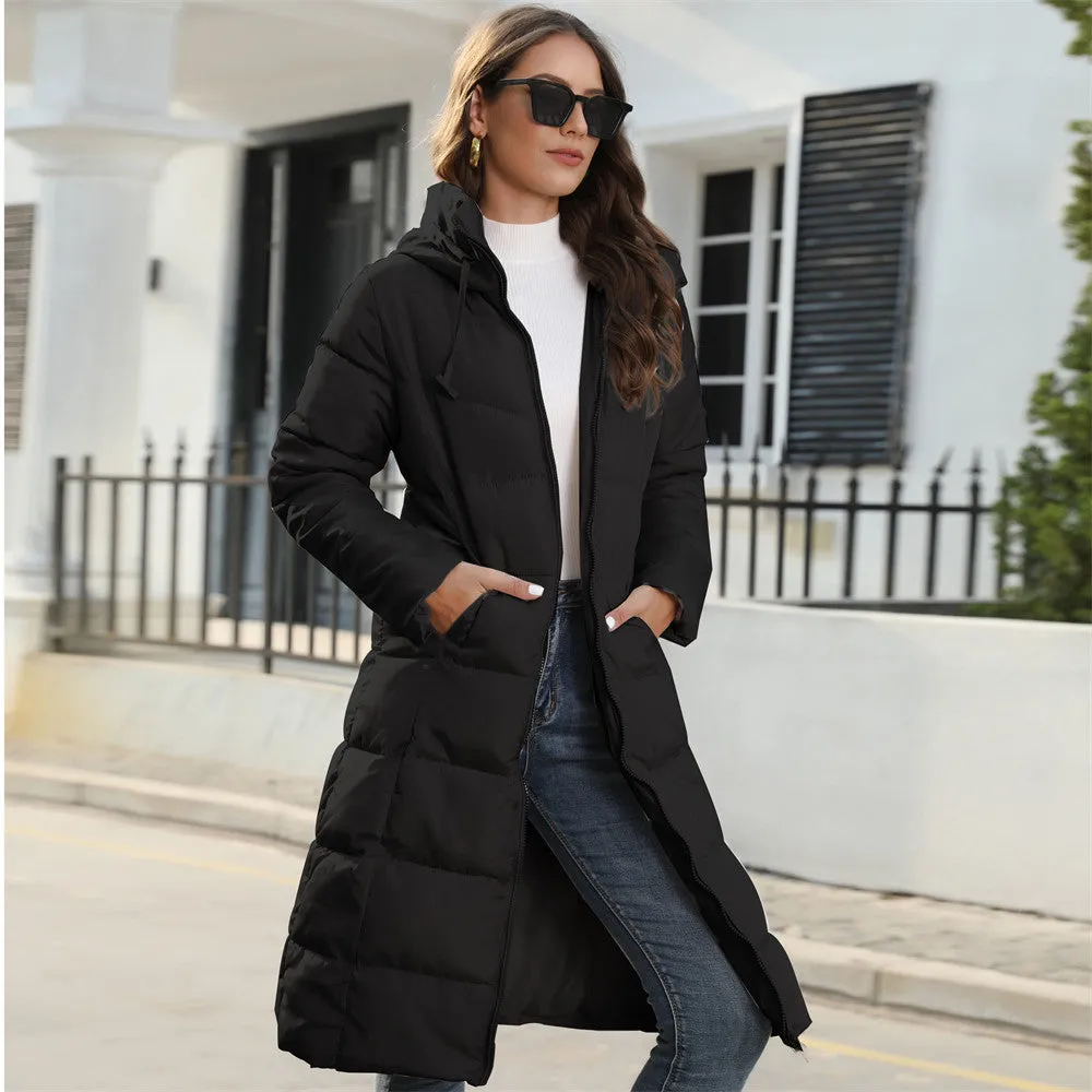 Hooded Long Slim-Fit Winter Cotton Padded Coat