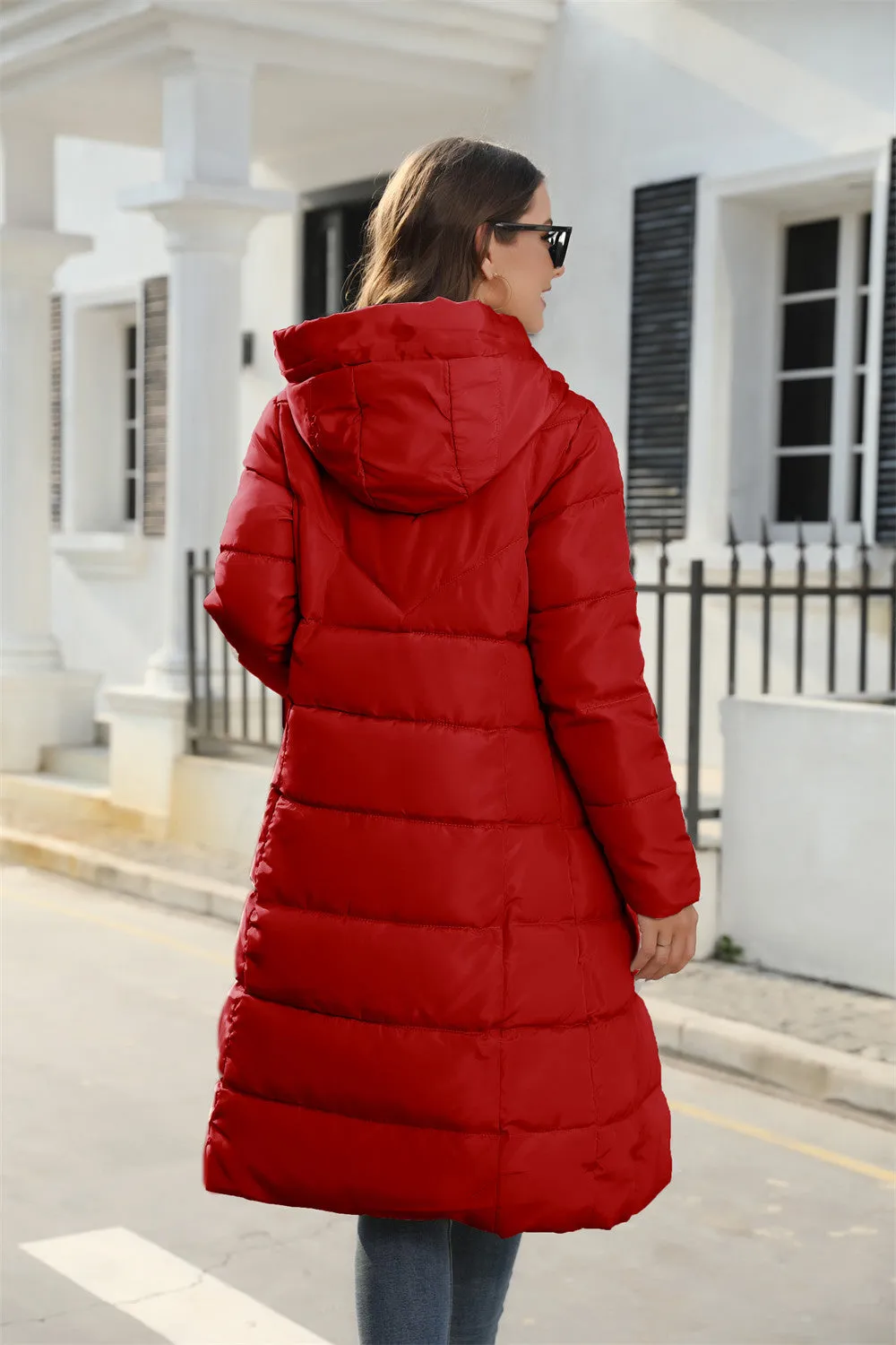Hooded Long Slim-Fit Winter Cotton Padded Coat