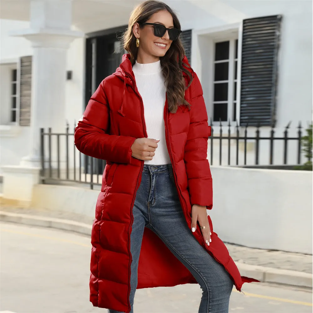 Hooded Long Slim-Fit Winter Cotton Padded Coat