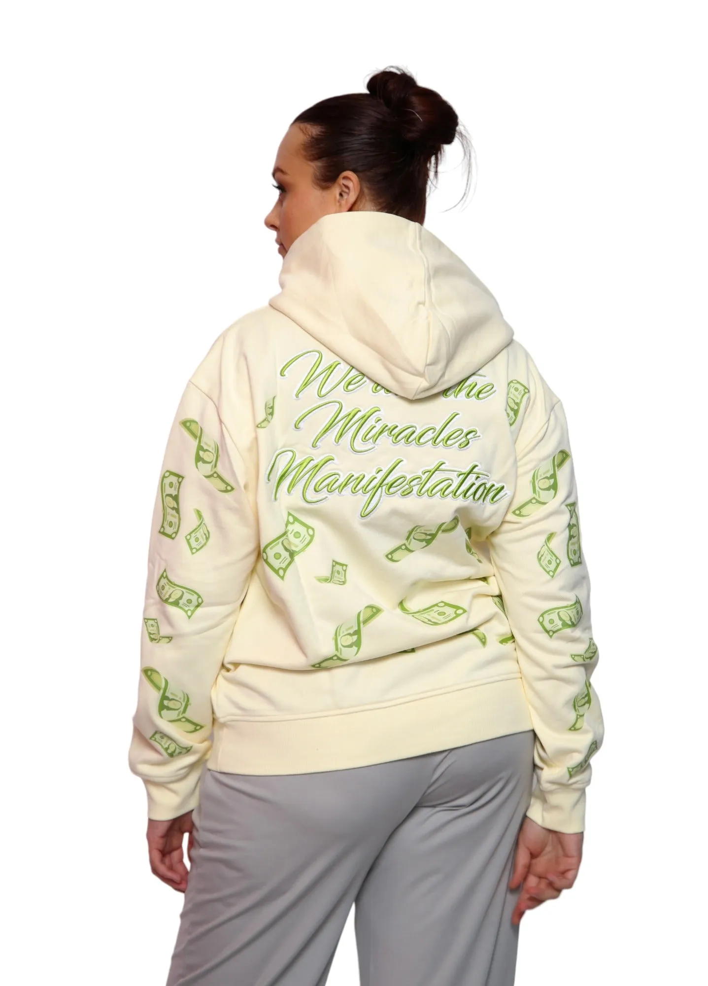 ‘Hoodie Nation’ Rhinestone Affirmation Hoodie - Sand
