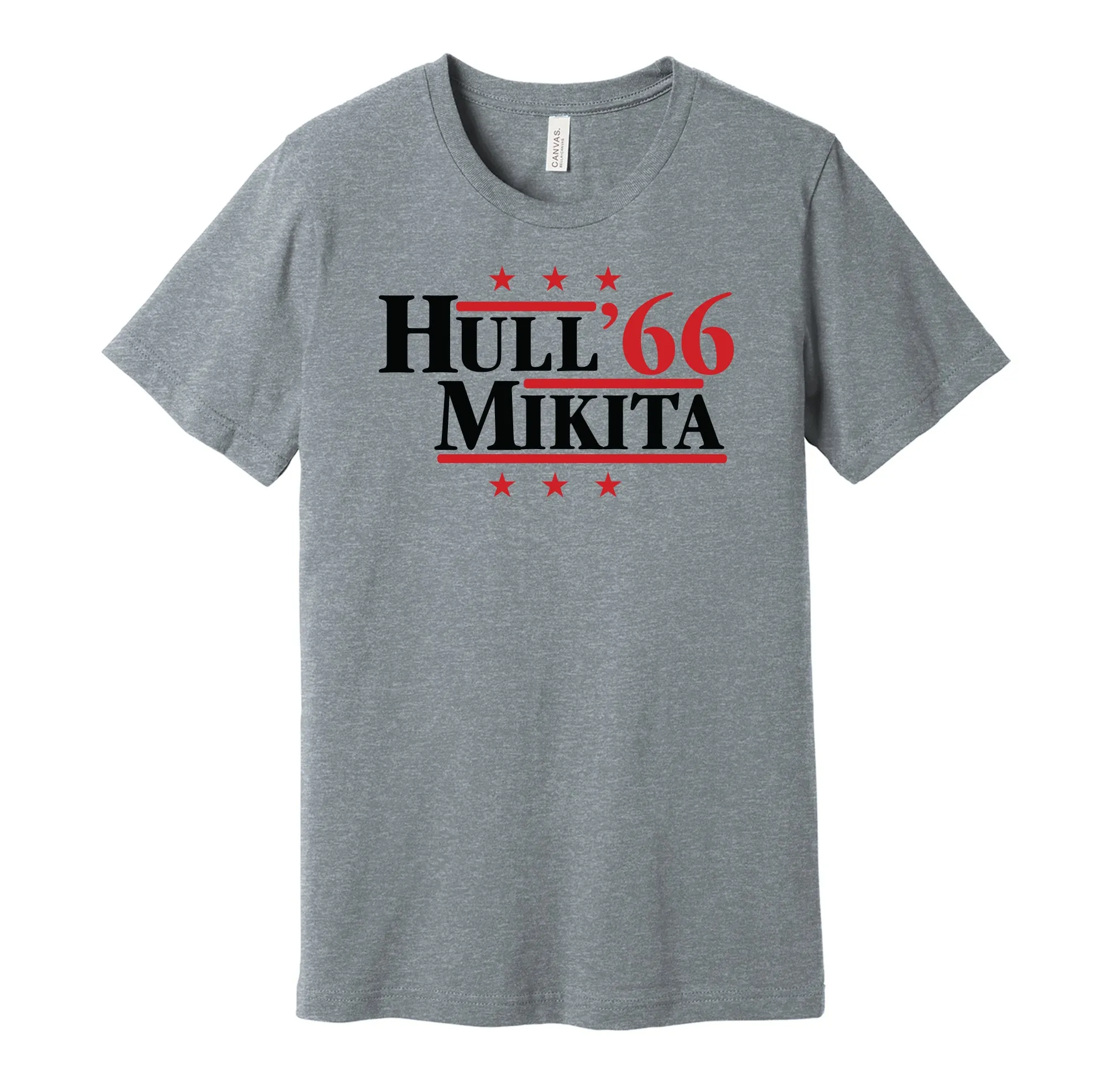 Hull & Mikita '66 - Chicago Hockey Legends Political Campaign Parody T-Shirt - Hyper Than Hype Shirts