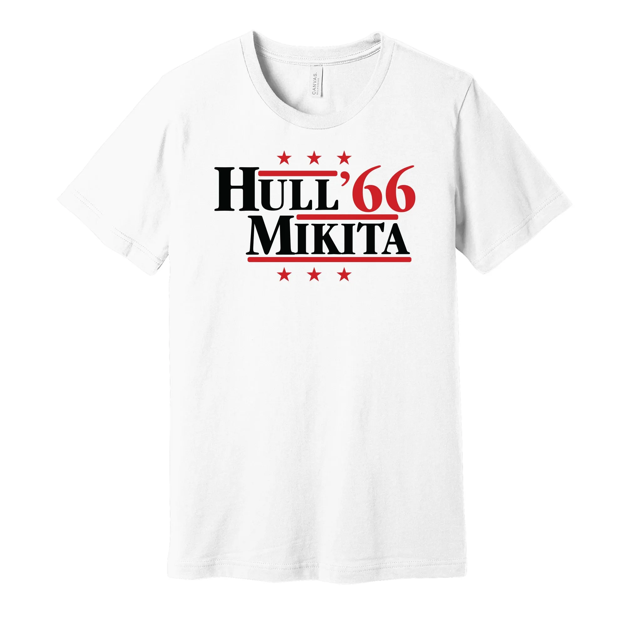 Hull & Mikita '66 - Chicago Hockey Legends Political Campaign Parody T-Shirt - Hyper Than Hype Shirts