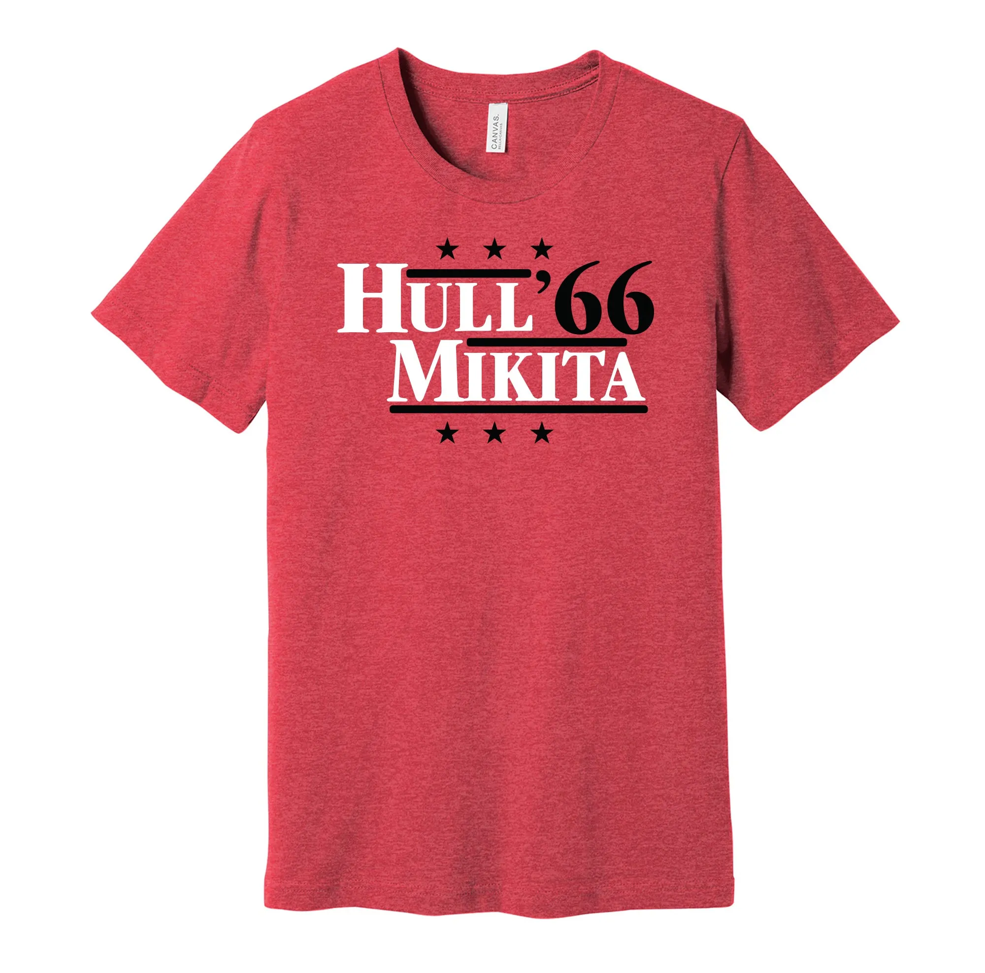 Hull & Mikita '66 - Chicago Hockey Legends Political Campaign Parody T-Shirt - Hyper Than Hype Shirts
