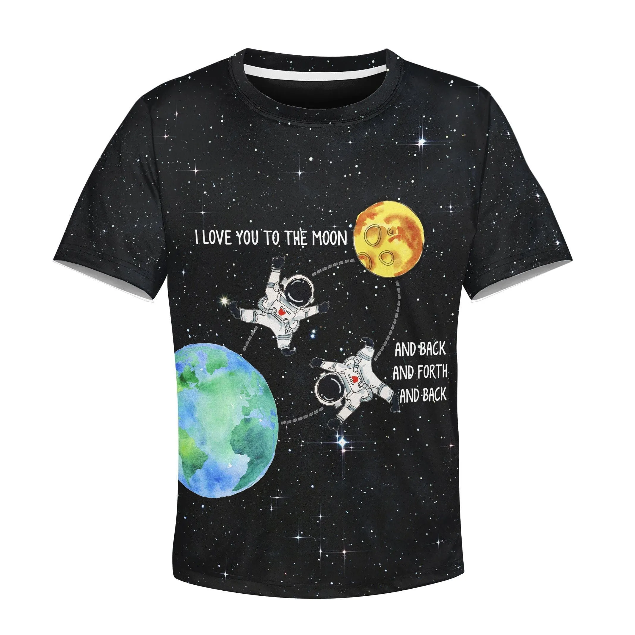 I love you to the moon and back and forth and back Custom Cosplay Kid Hoodie
