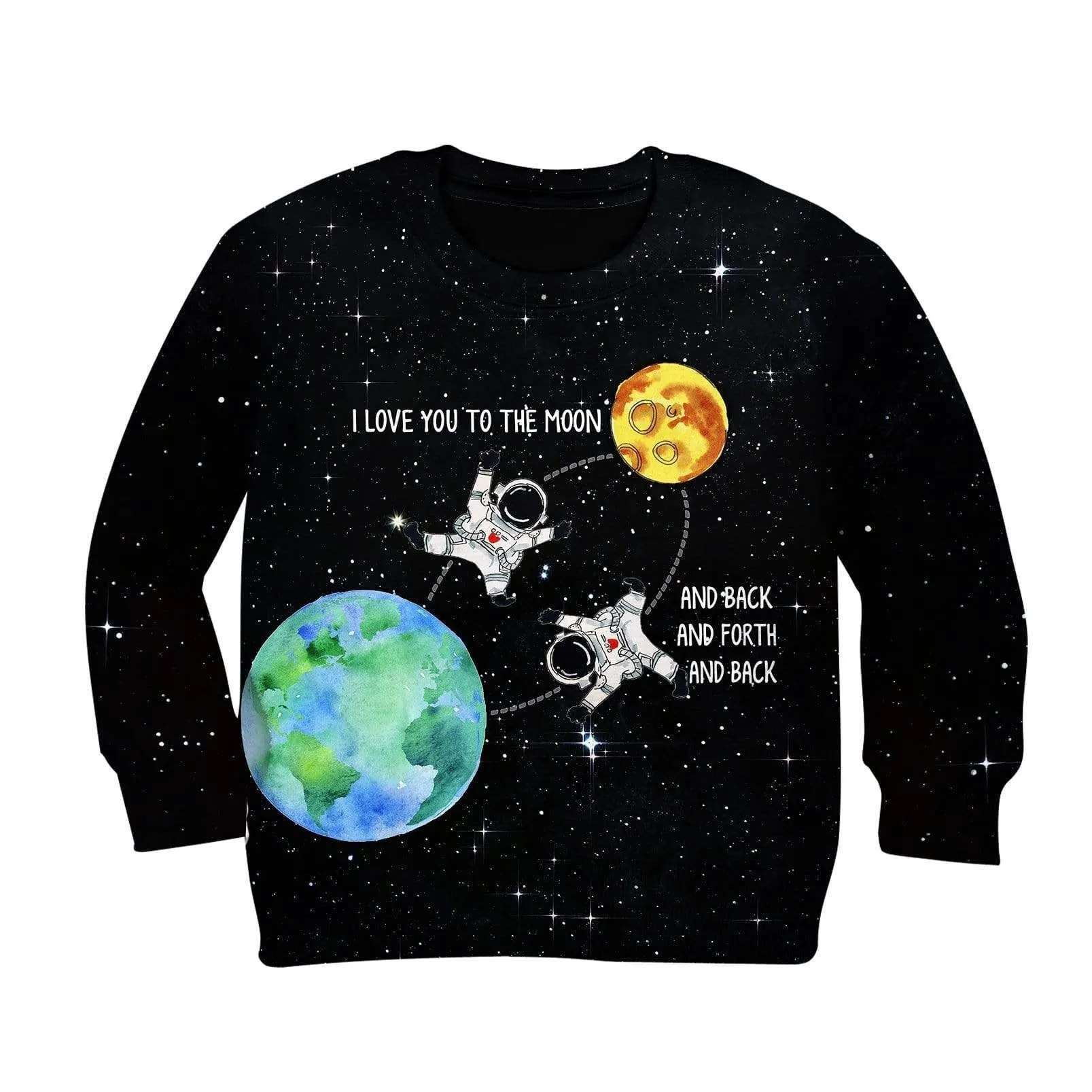I love you to the moon and back and forth and back Custom Cosplay Kid Hoodie