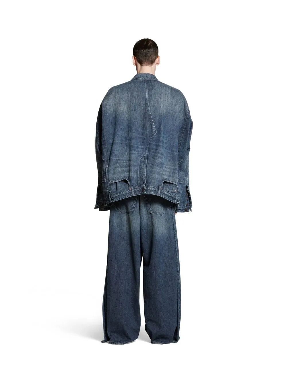 Italian Indigo Ring Denim Deconstructed Jacket