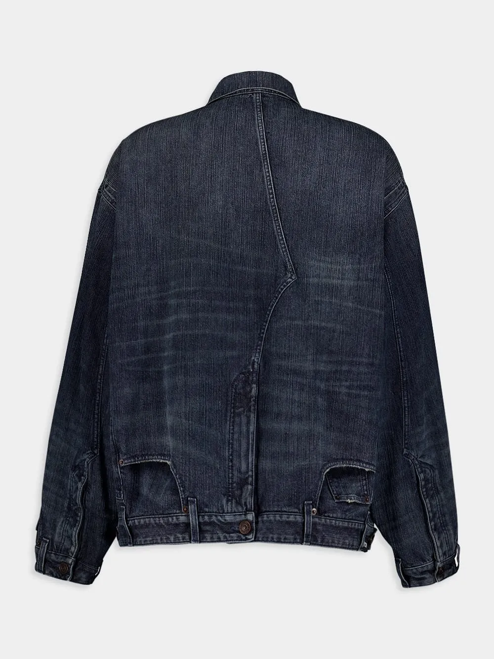 Italian Indigo Ring Denim Deconstructed Jacket