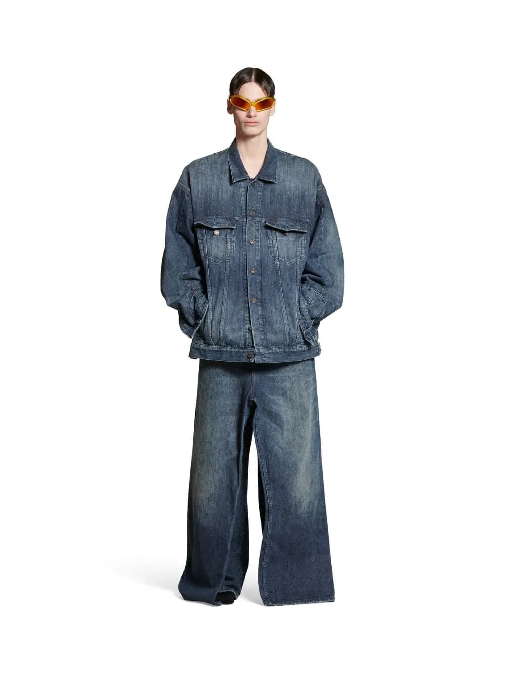 Italian Indigo Ring Denim Deconstructed Jacket