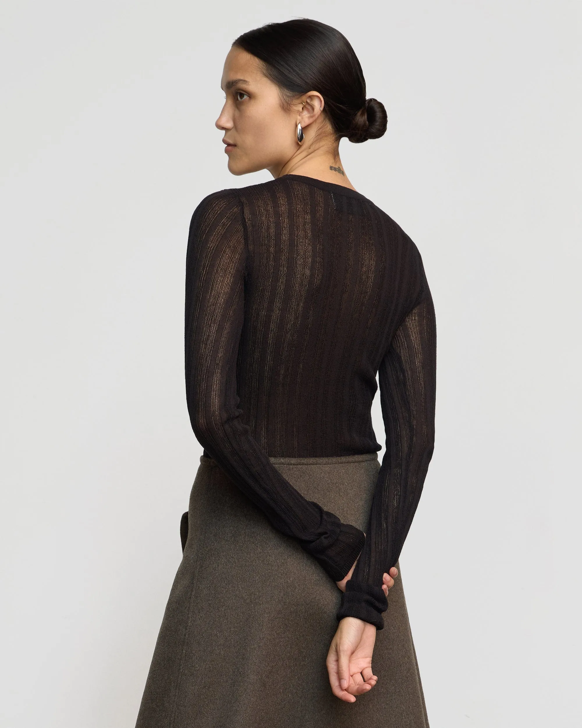 Joon Semi-Sheer Ribbed Sweater