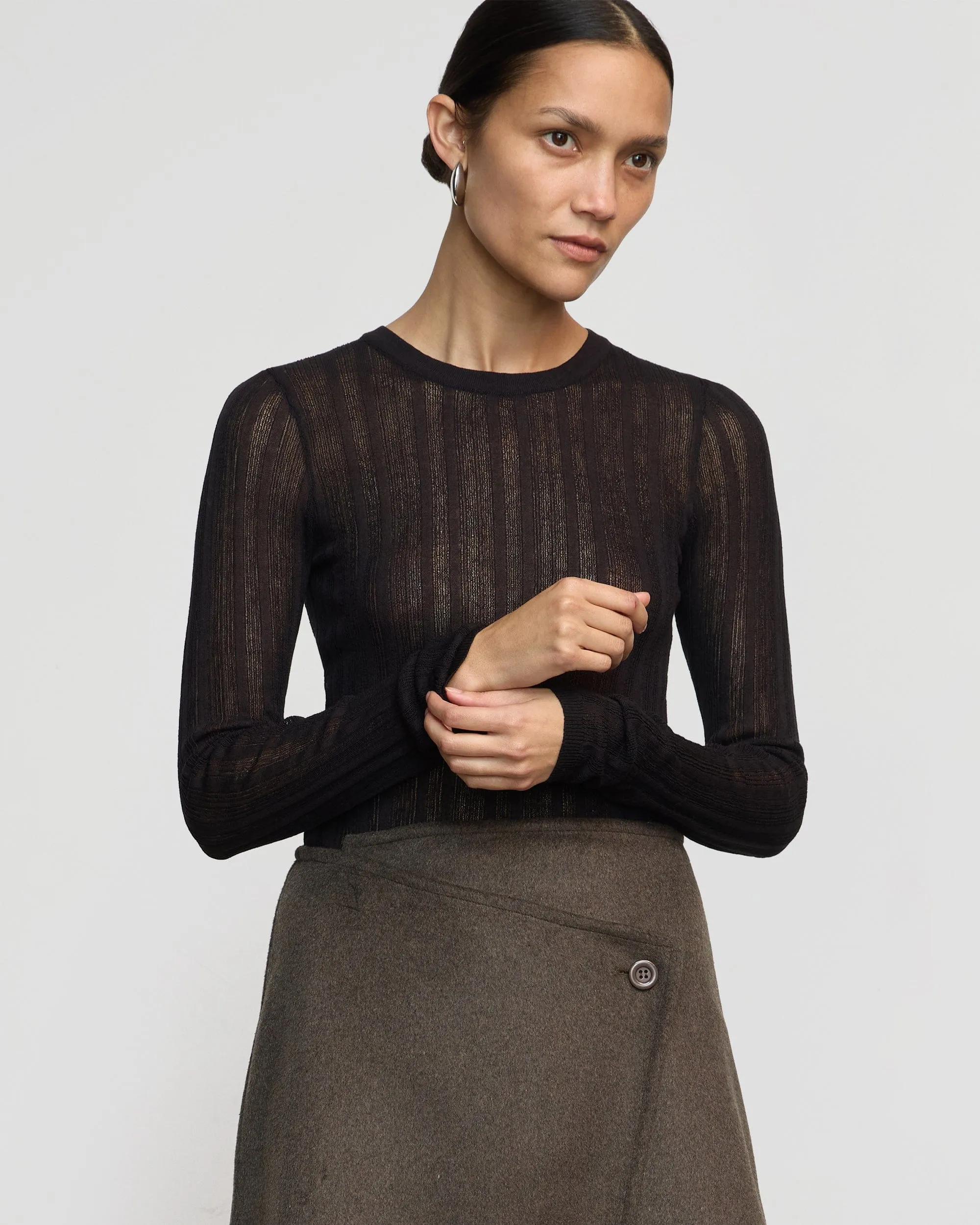 Joon Semi-Sheer Ribbed Sweater