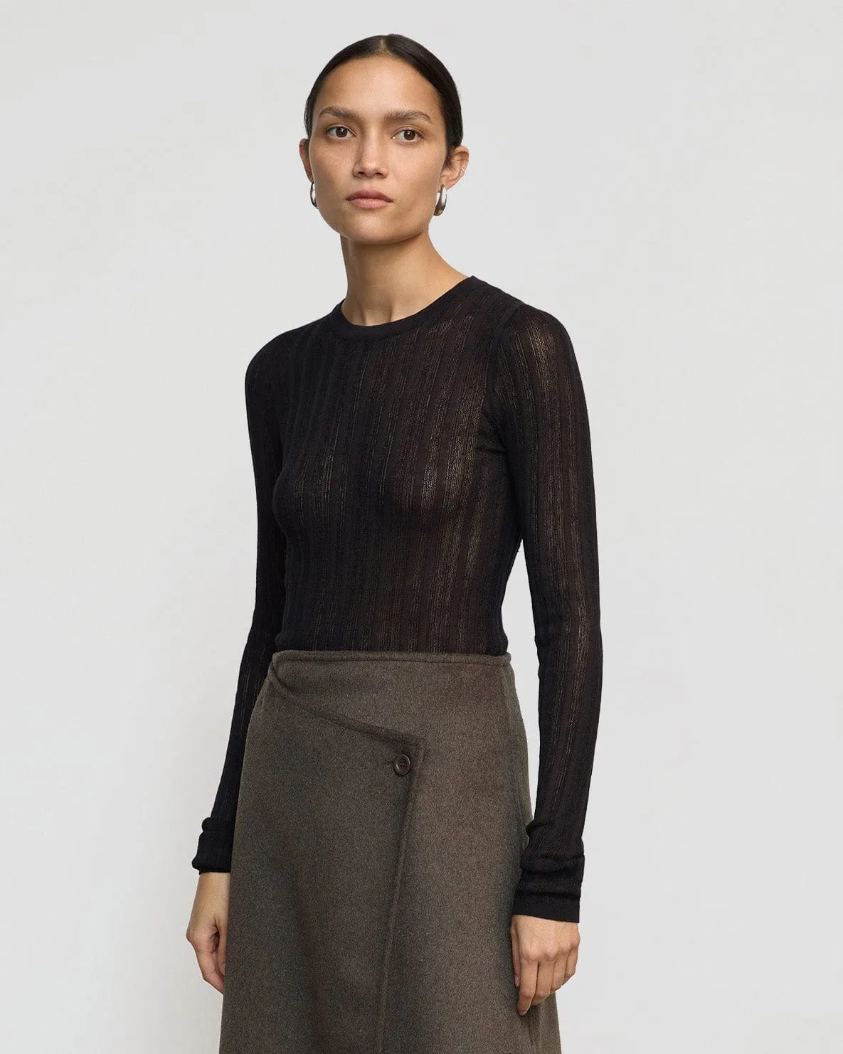 Joon Semi-Sheer Ribbed Sweater