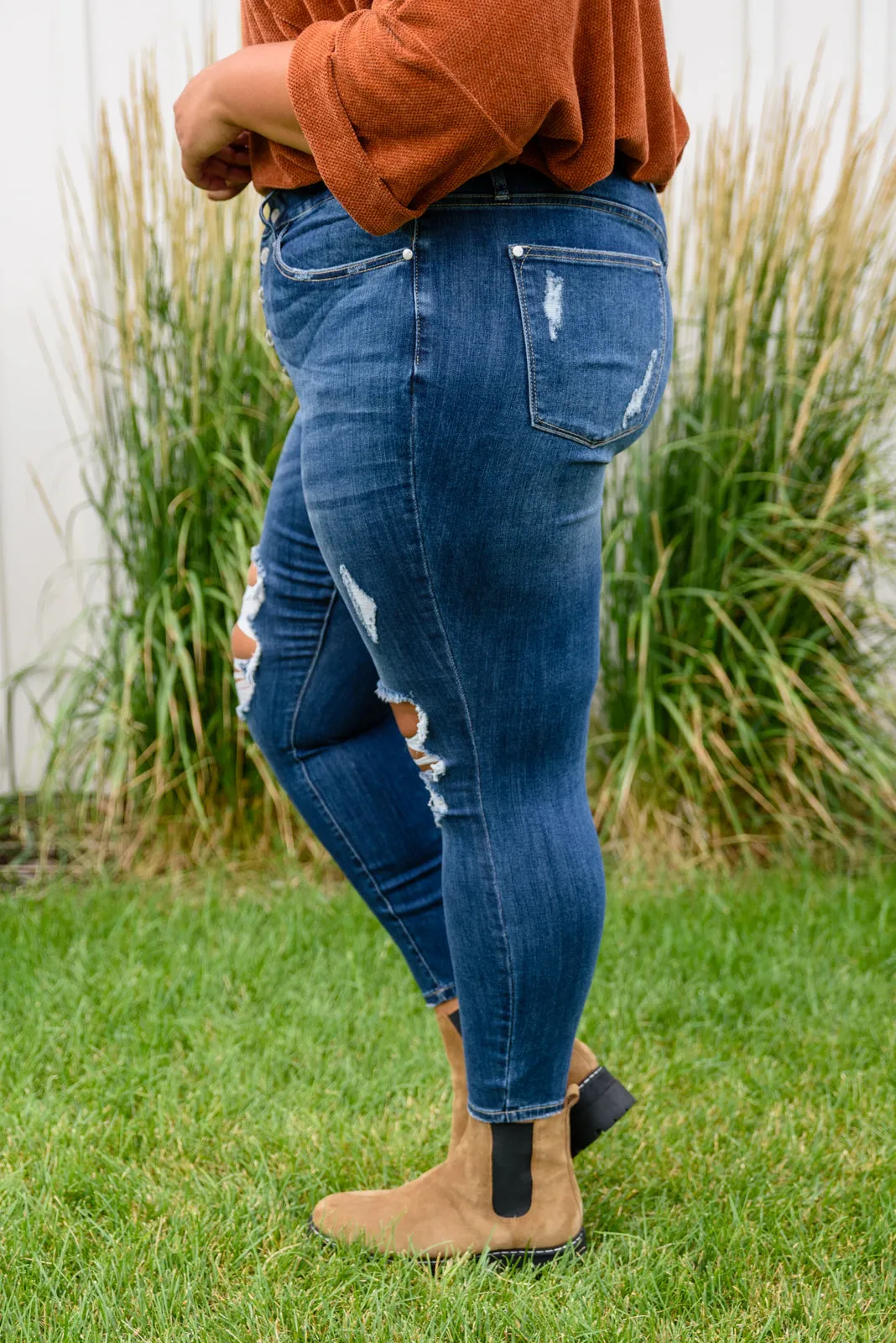 Judy Blue Ari Hi-Rise Button Fly Cuffed Skinny