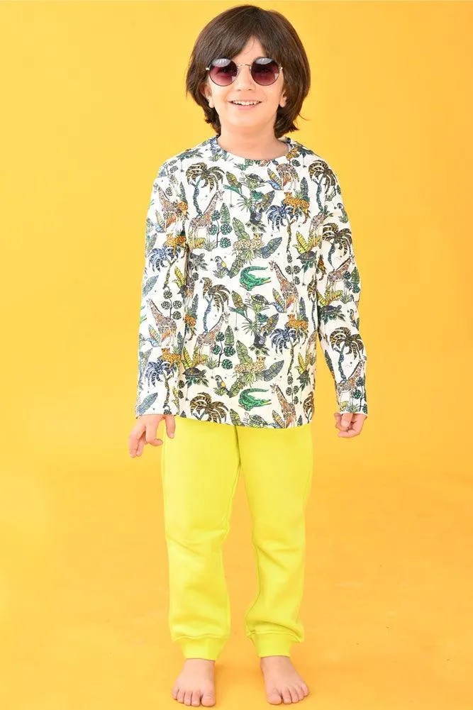 JUNGLE LONG SLEEVES T-SHIRT - OFF WHITE