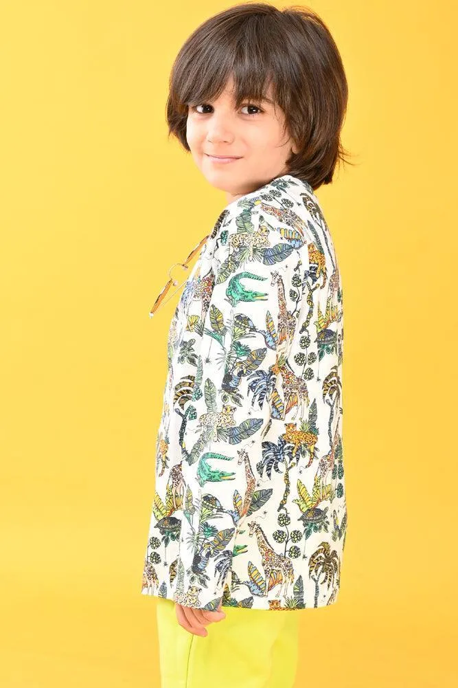 JUNGLE LONG SLEEVES T-SHIRT - OFF WHITE