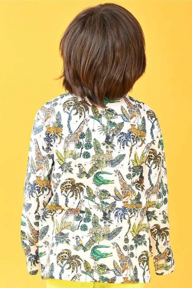 JUNGLE LONG SLEEVES T-SHIRT - OFF WHITE