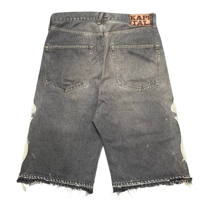 Kapital "Bone" Denim Shorts Black
