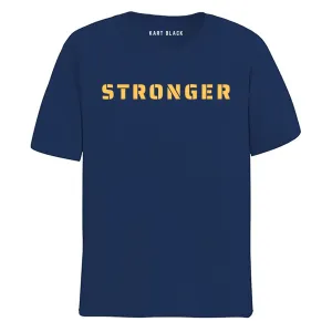 KART BLACK Men's Plus Size Navy Color Tshirts | Regular Fit Round Neck Cotton Tshirts | NVY-STRONGER