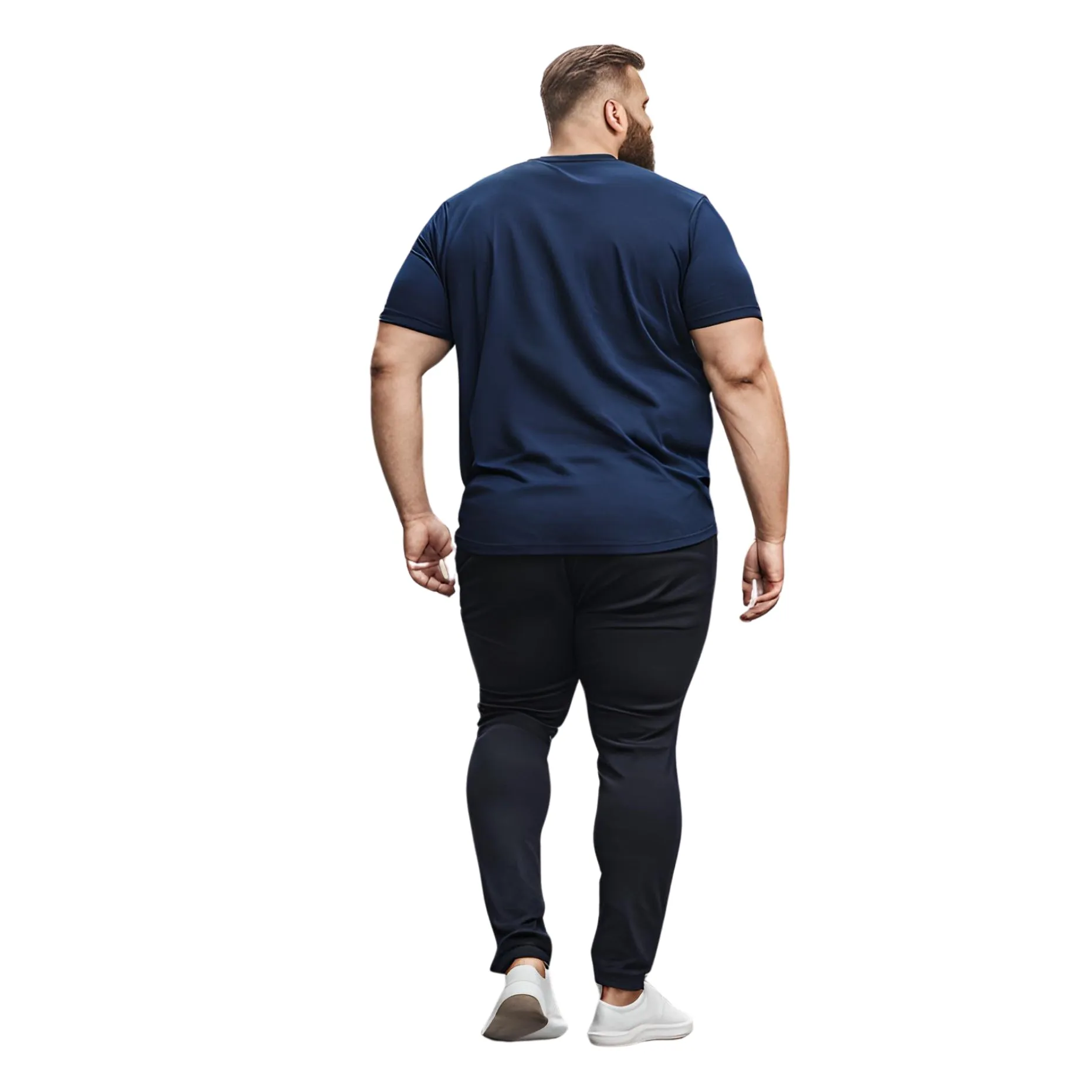 KART BLACK Men's Plus Size Navy Color Tshirts | Regular Fit Round Neck Cotton Tshirts | NVY-STRONGER