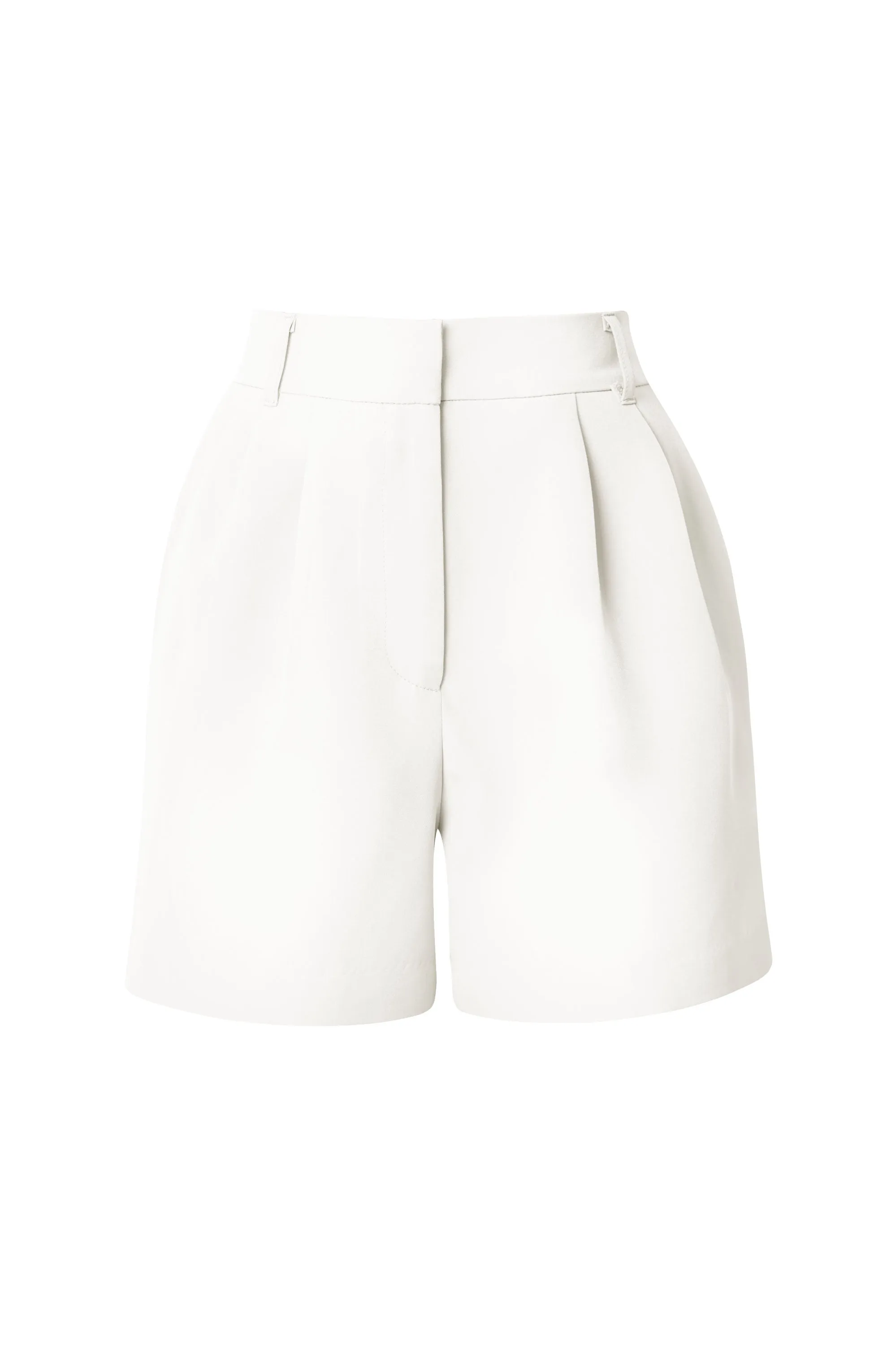 Kathryn White High Waist Pleated Shorts