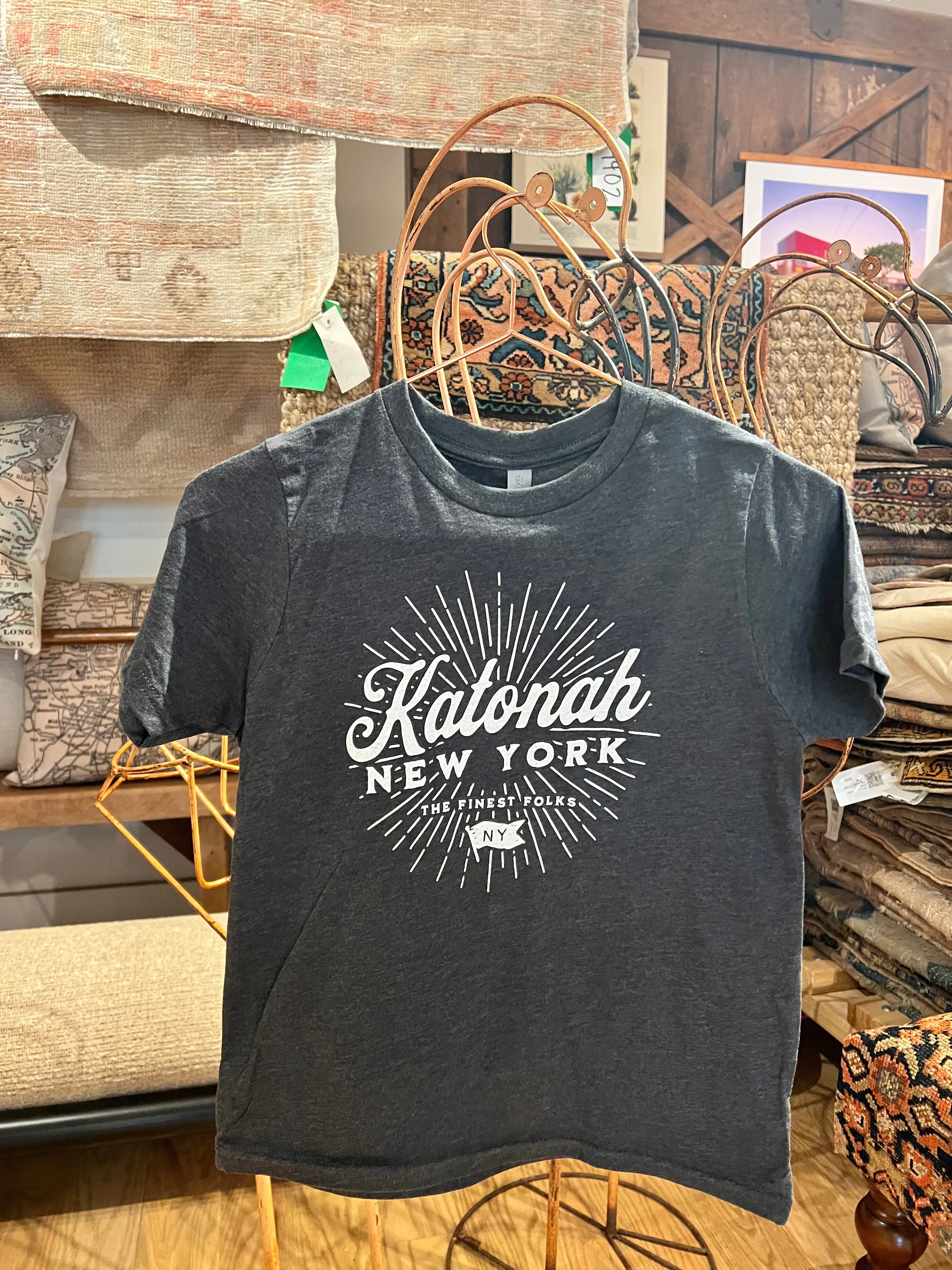 Kids Unisex Katonah NY Finest Folks Tee Charcoal