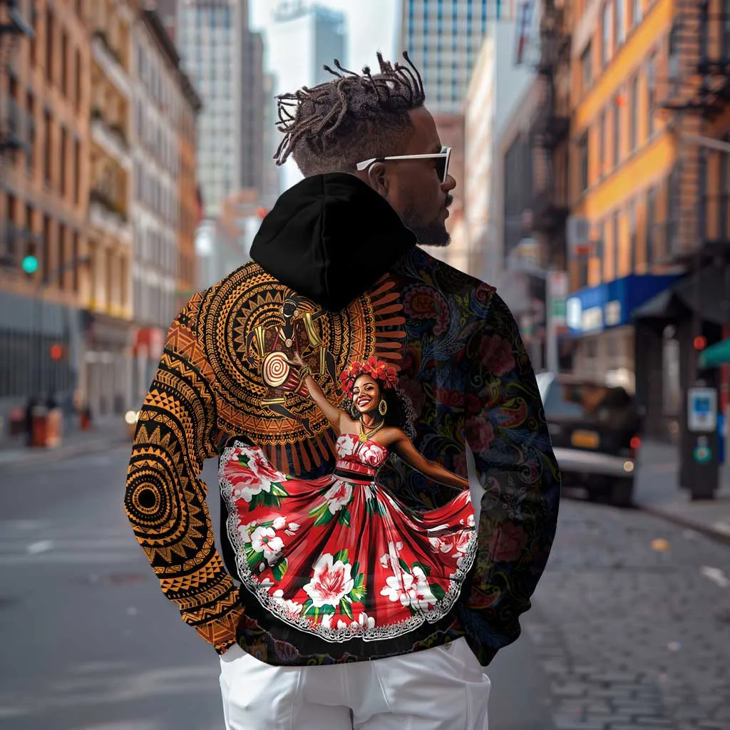 Ladies Sega Dance Zip Hoodie Paisley Mix African Pattern LT15