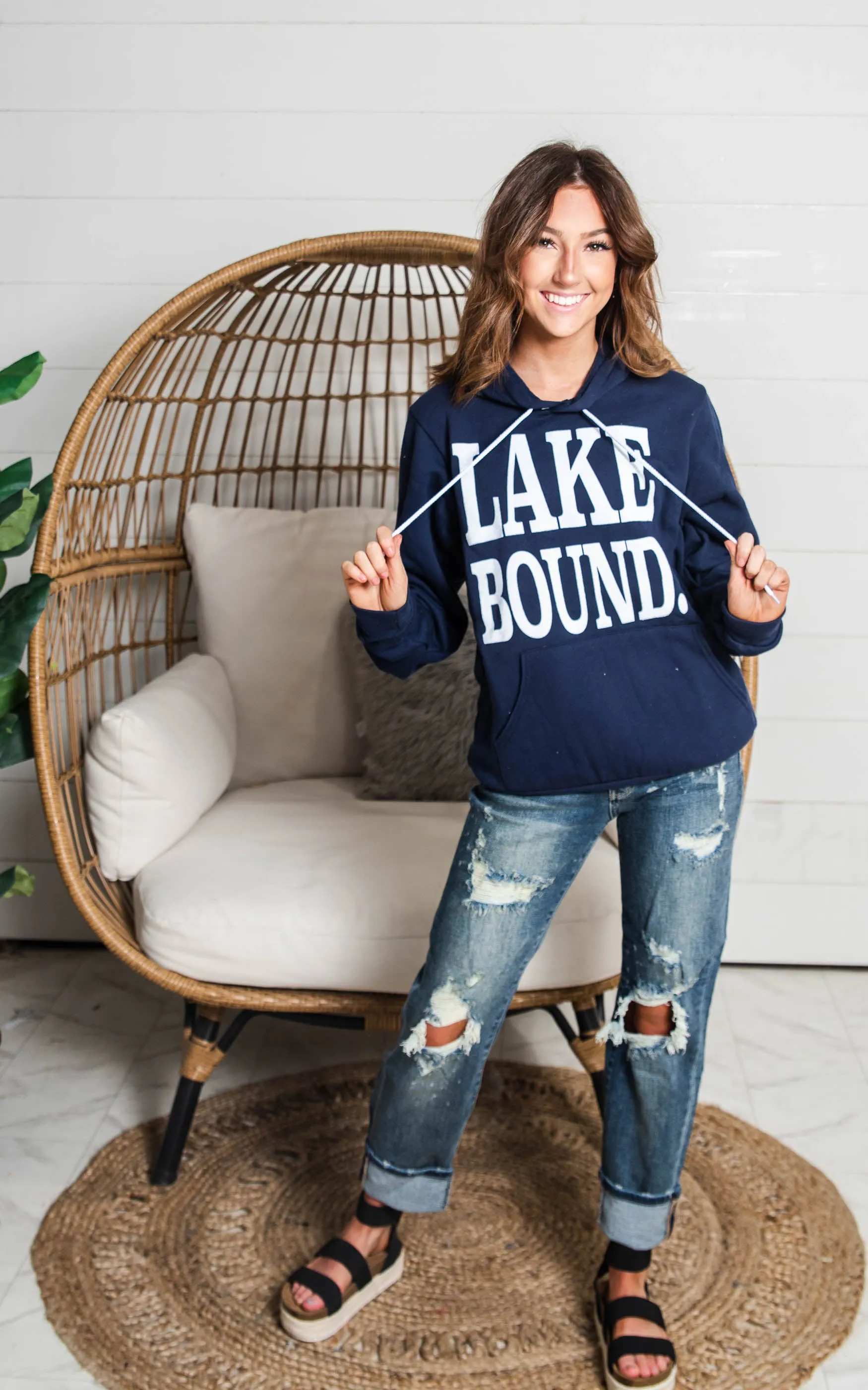 Lake Bound Hoodie - Navy** - Final Sale