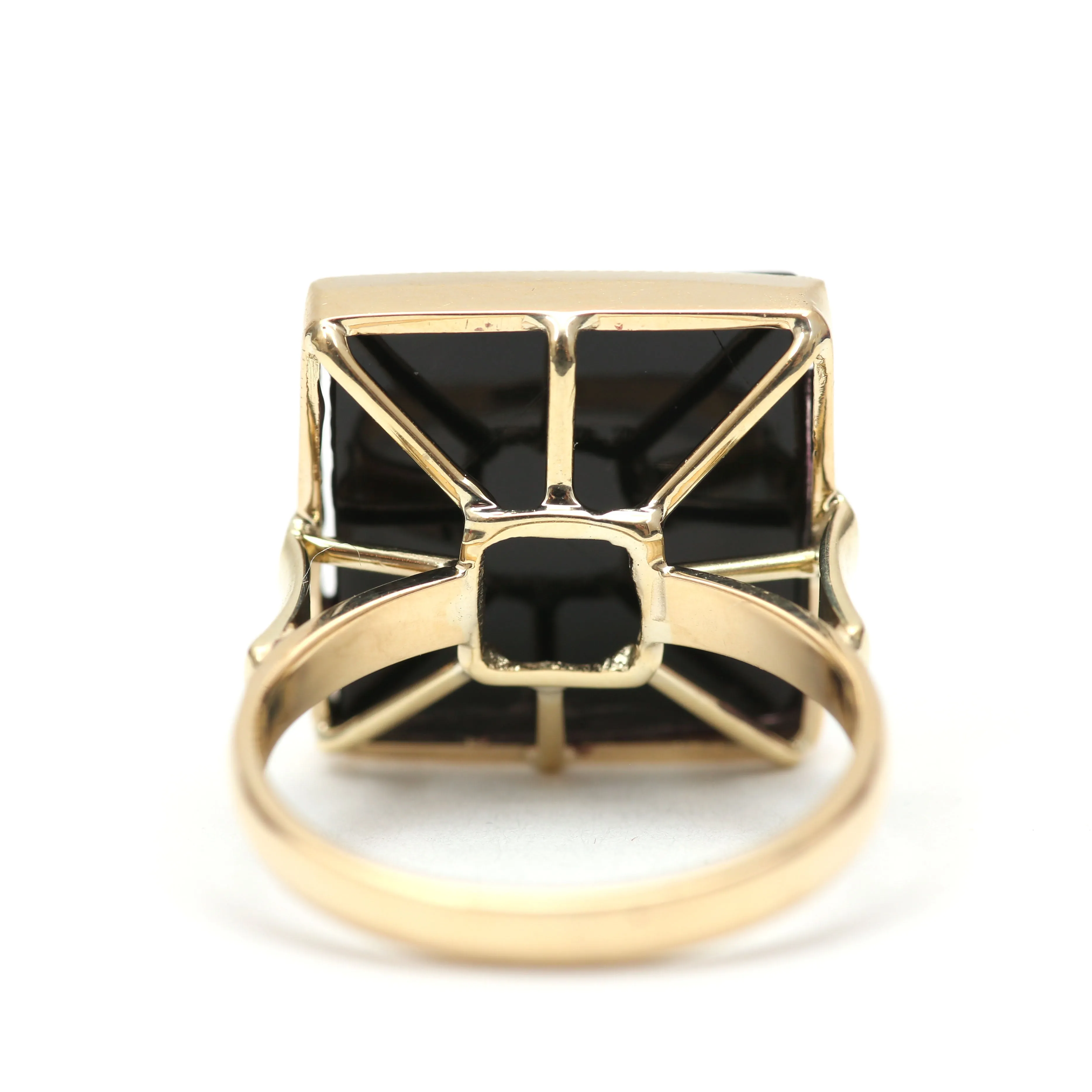 Large 14k Onyx Sugarloaf Ring