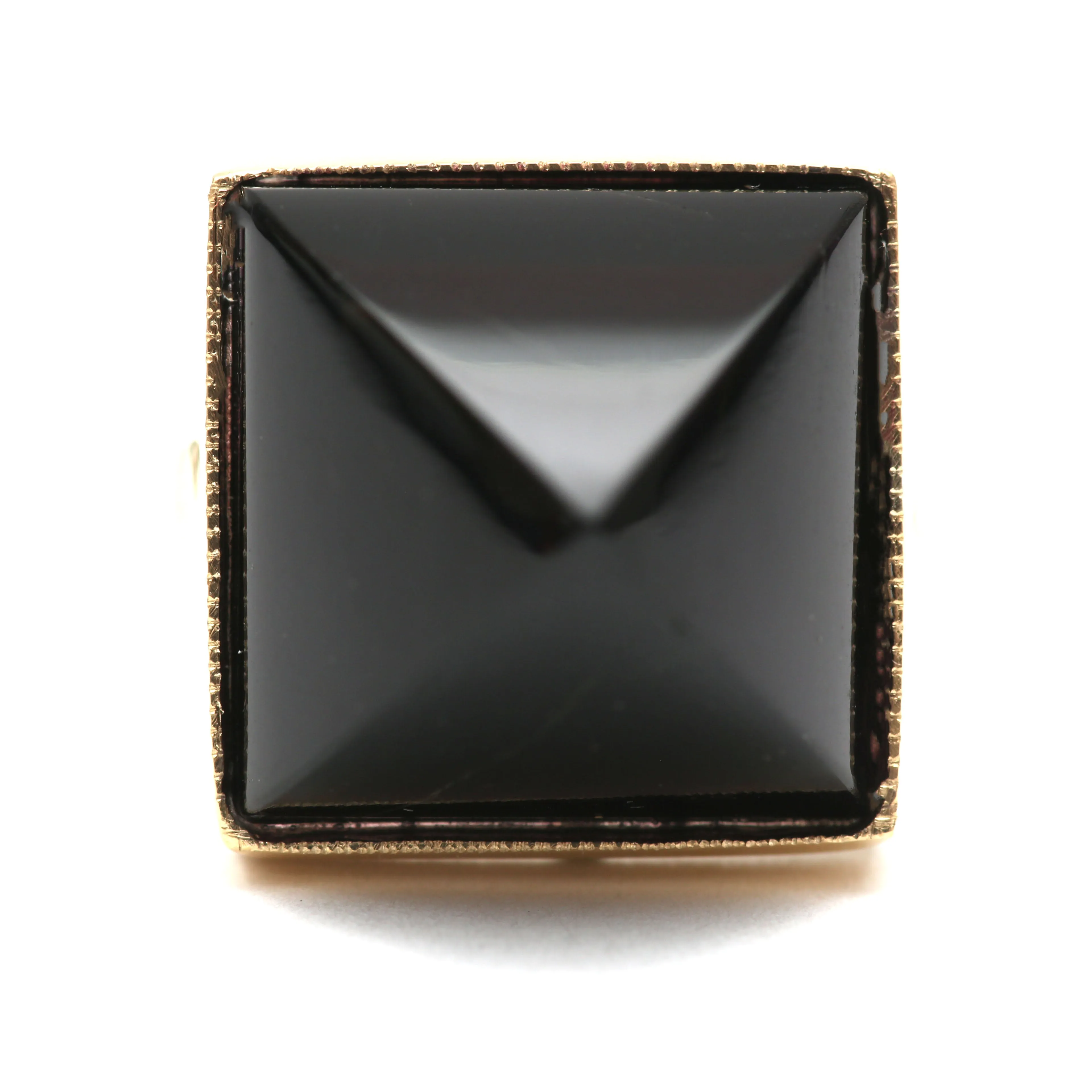 Large 14k Onyx Sugarloaf Ring
