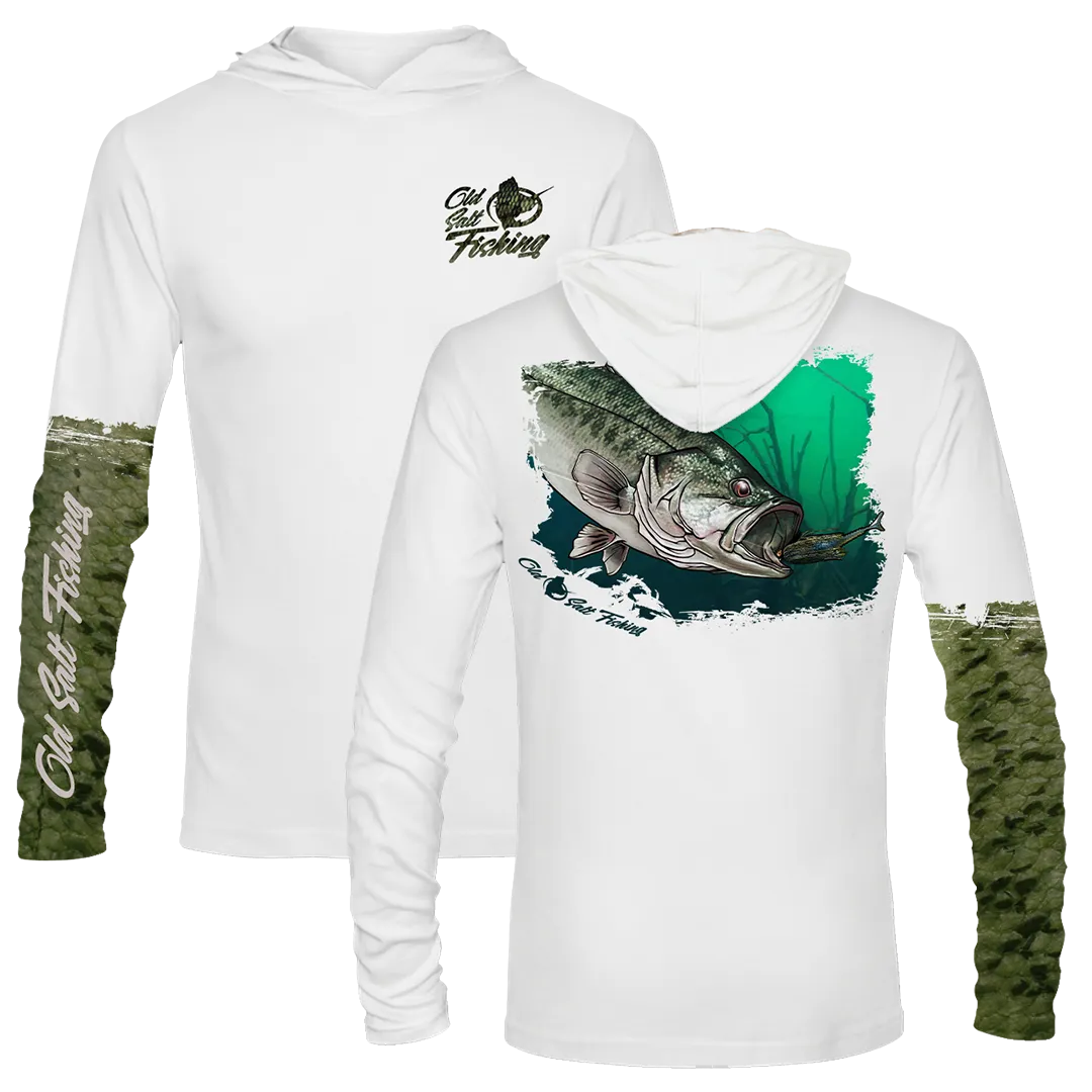 Large Mouth Bass Longsleeve Hooded Performance Shirt