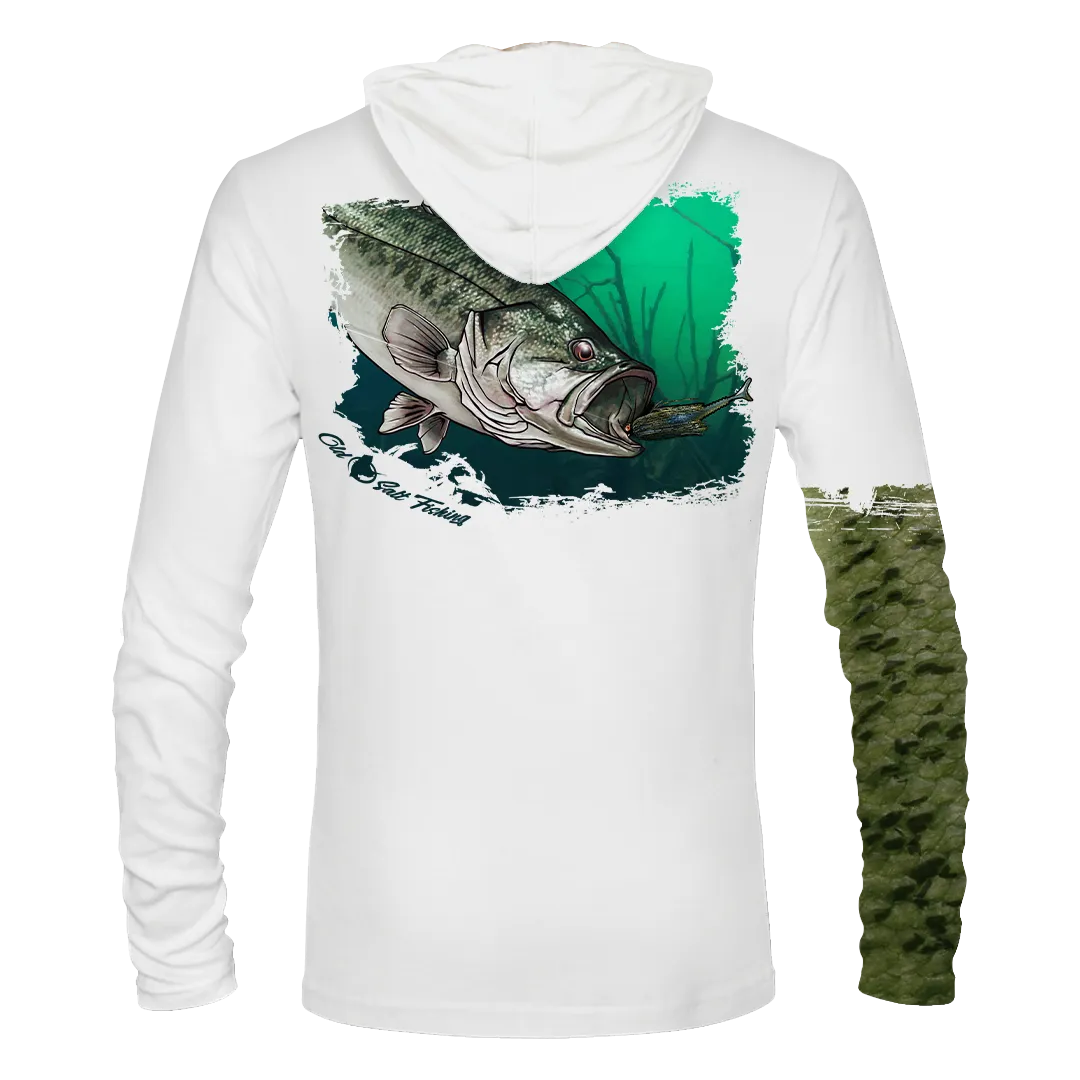 Large Mouth Bass Longsleeve Hooded Performance Shirt