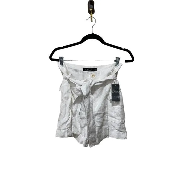 LAUREN Ralph Lauren DAVIANA Belted Linen Shorts Size 4
