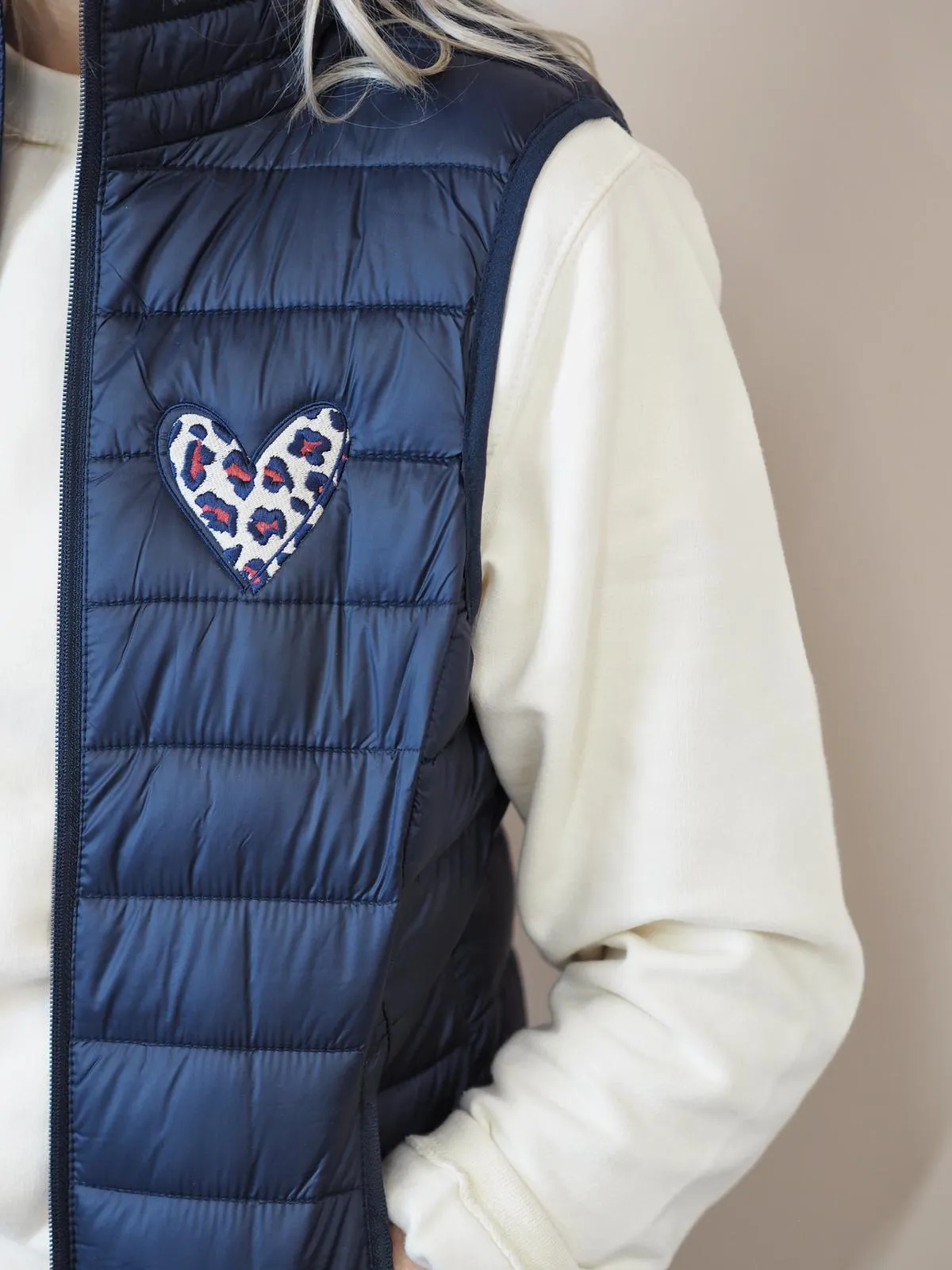 Leopard Print Heart Gilet / Bodywarmer