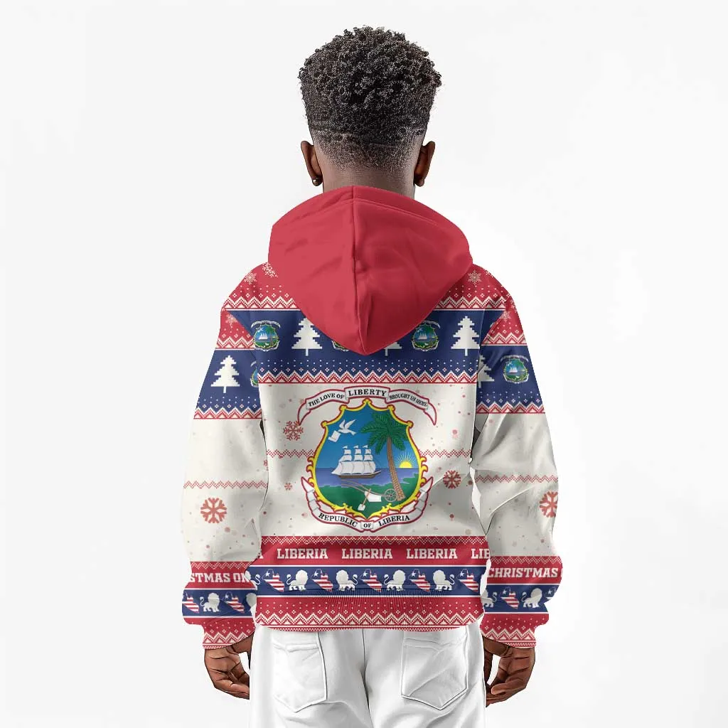 Liberia Christmas Kid Hoodie African Lion Santa LT15