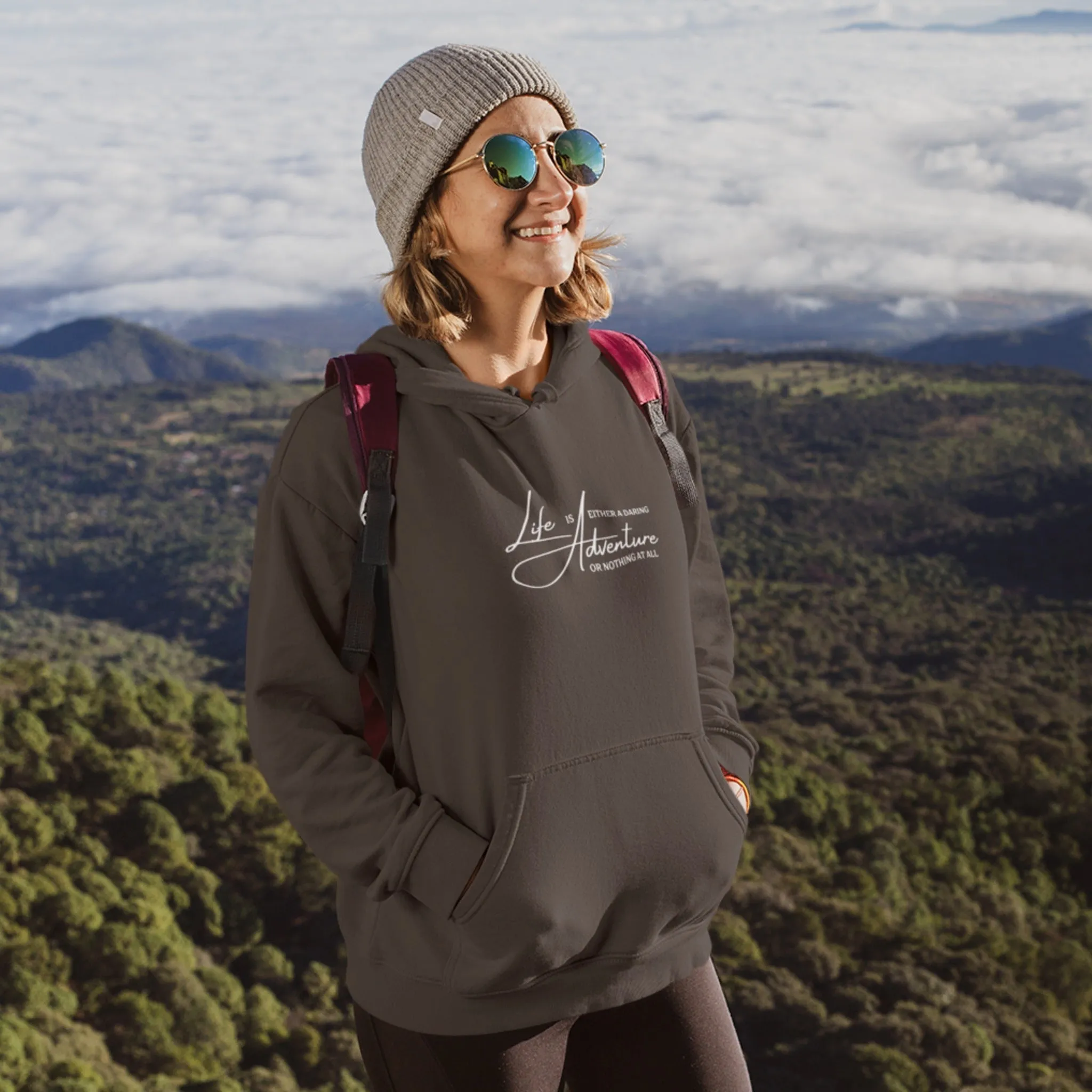 LIFE IS EITHER A DARING ADVENTURE OR NOTHING AT ALL HOODIE