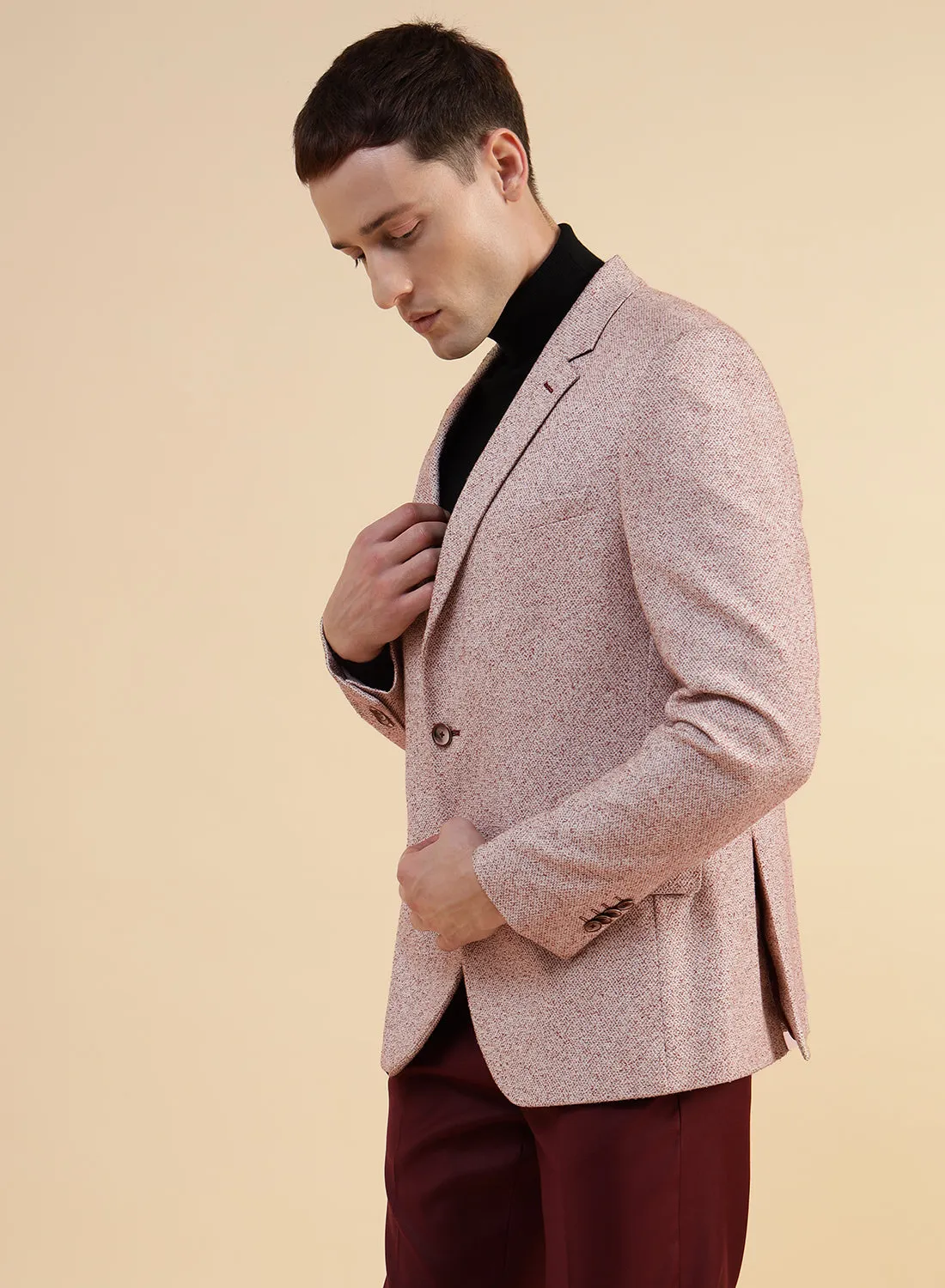 Light Brown Cotton Structured Jacket